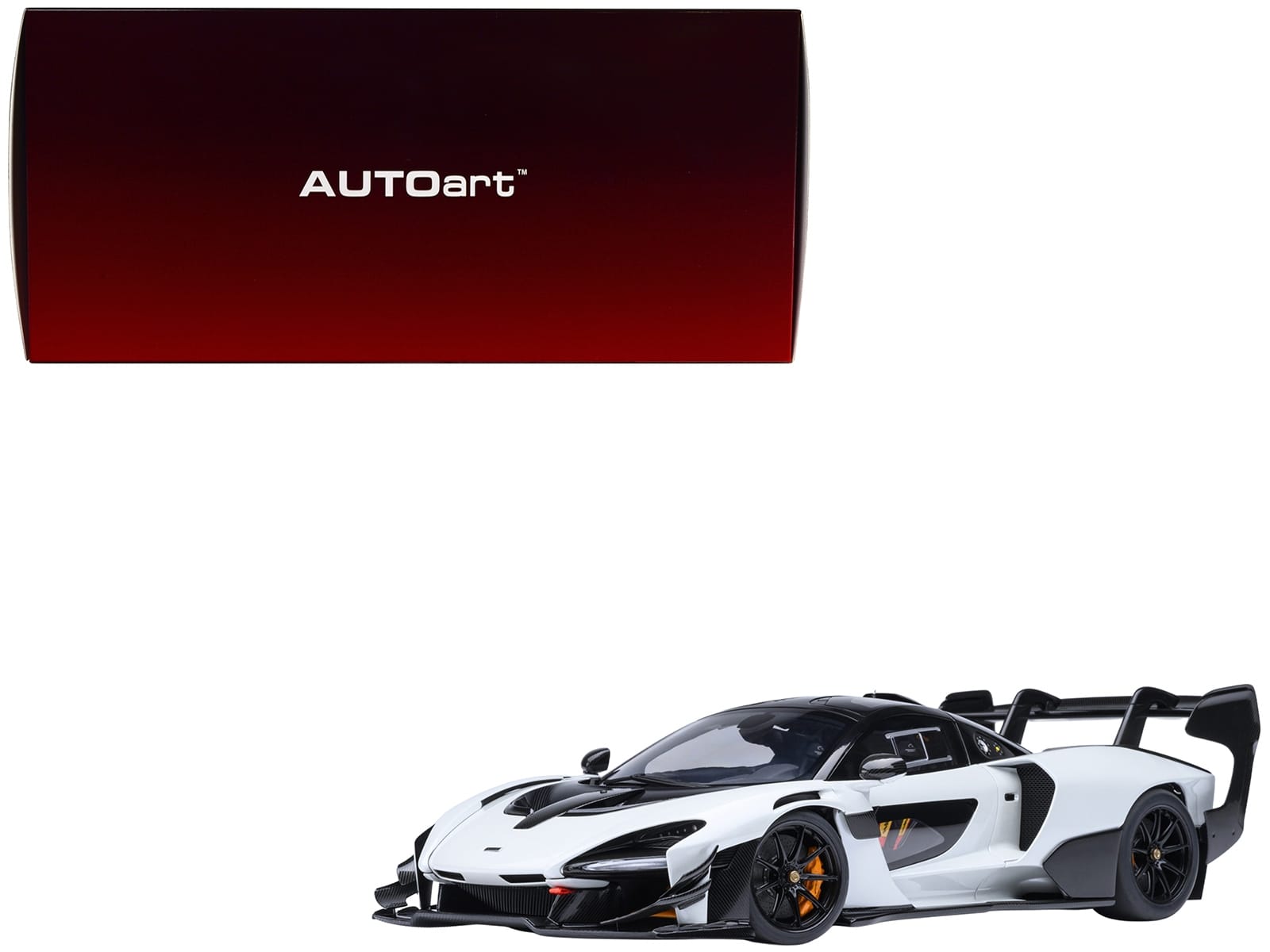 McLaren Senna GTR Silica White with Black Top 1/18 Model Car by Autoart