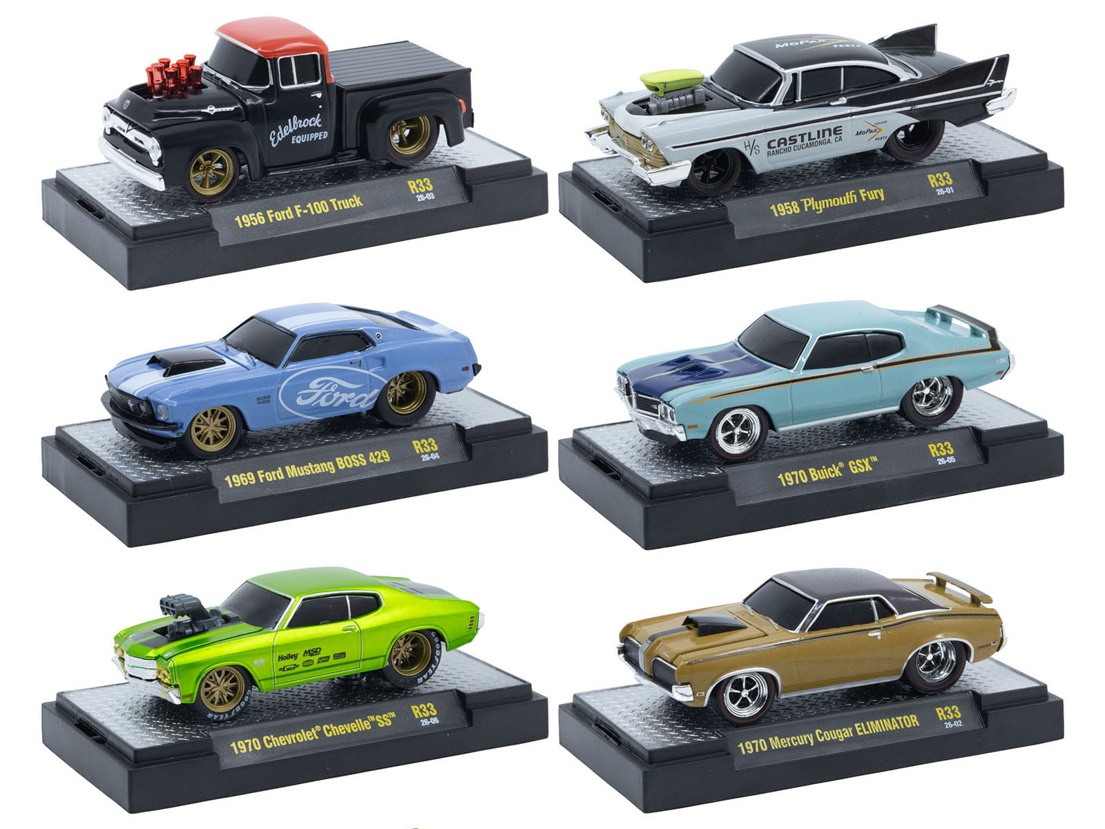 "Ground Pounders" 6 Cars Set Release 33 IN DISPLAY CASES Limited Edition 1/64 Diecast Model Cars by M2 Machines