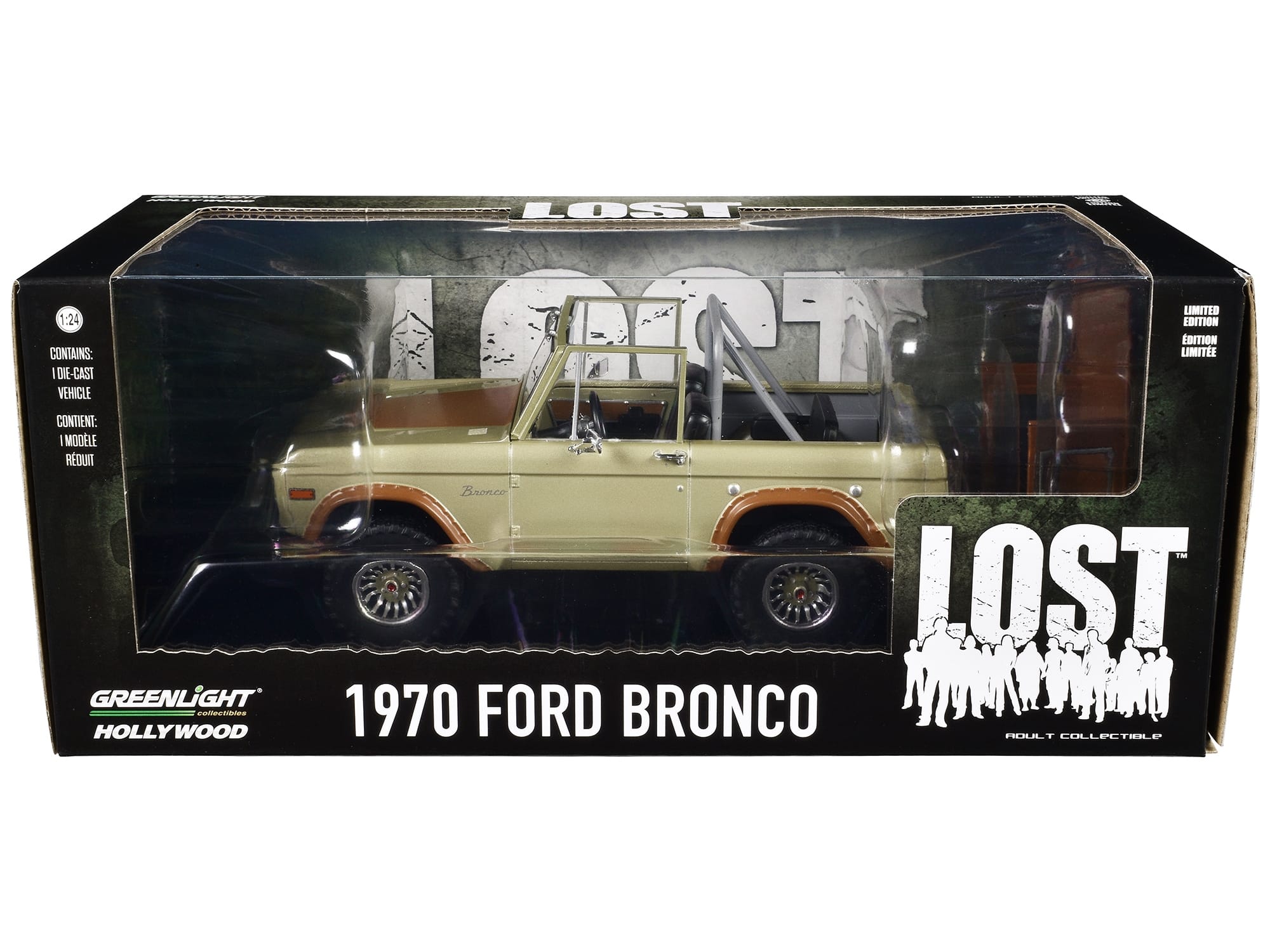 1970 Ford Bronco Gold Metallic with Brown Hood and Top "Lost" (2004-2010) TV Series "Hollywood" Series 20 1/24 Diecast Model Car by Greenlight - Image 3