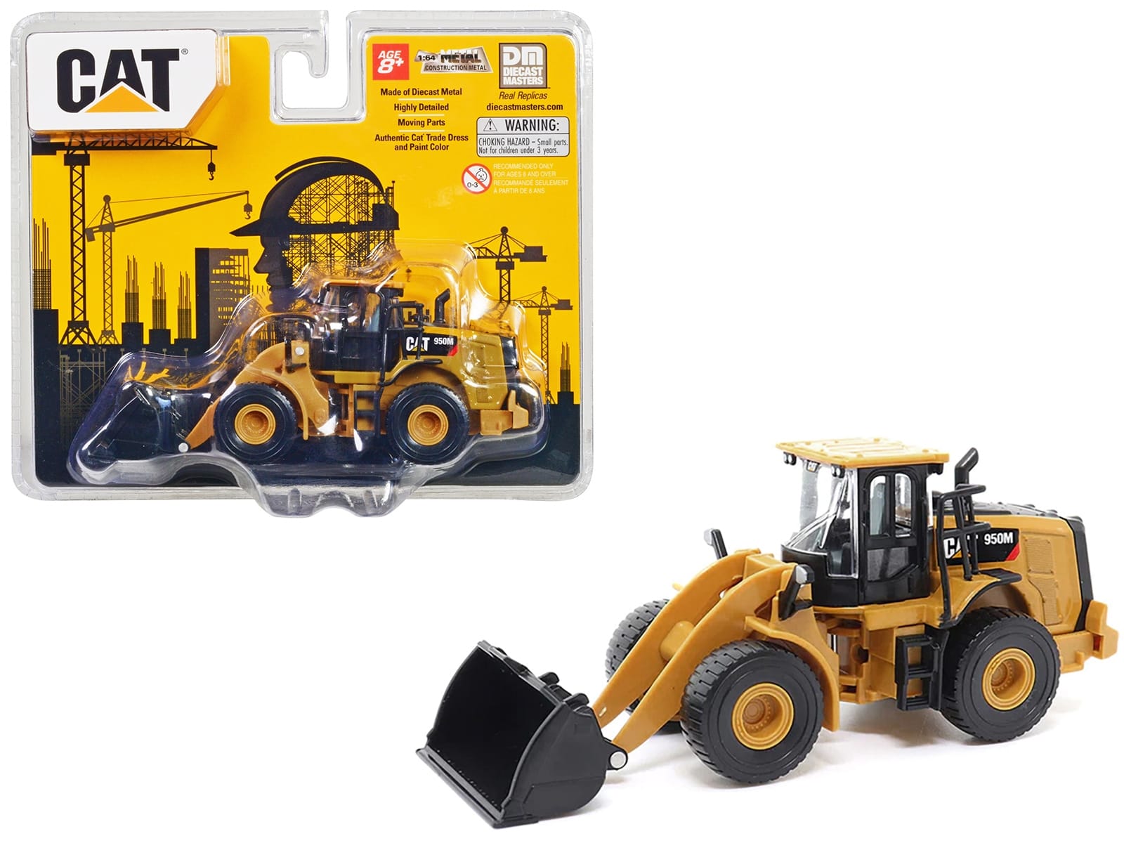CAT Caterpillar 950M Wheel Loader Yellow 1/64 Diecast Model by Diecast Masters - Image 4