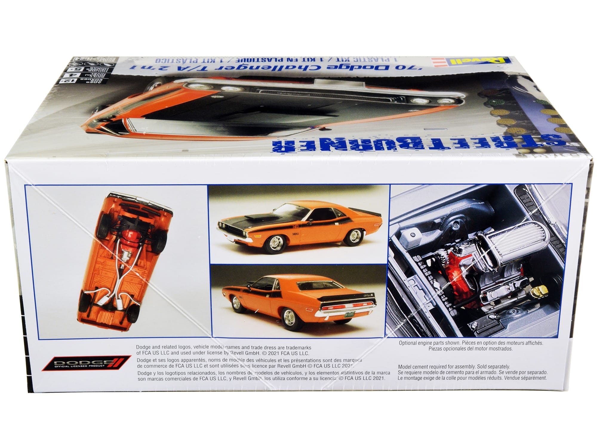 Level 4 Model Kit 1970 Dodge Challenger T/A "Streetburner" 2-in-1 Kit 1/24 Scale Model by Revell - Image 3