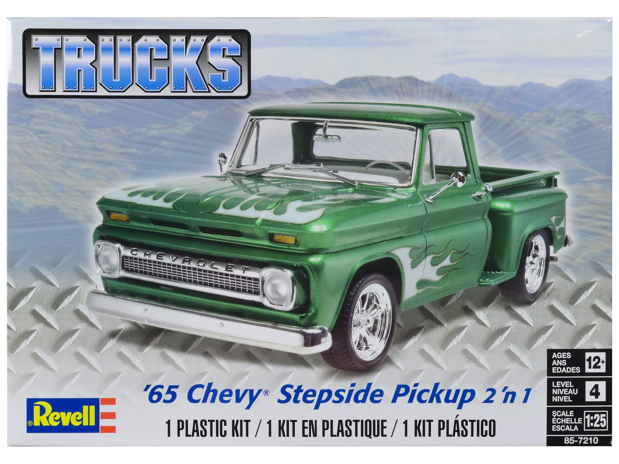 Level 4 Model Kit 1965 Chevrolet Stepside Pickup Truck 2-in-1 Kit 1/25 Scale Model by Revell - Image 3