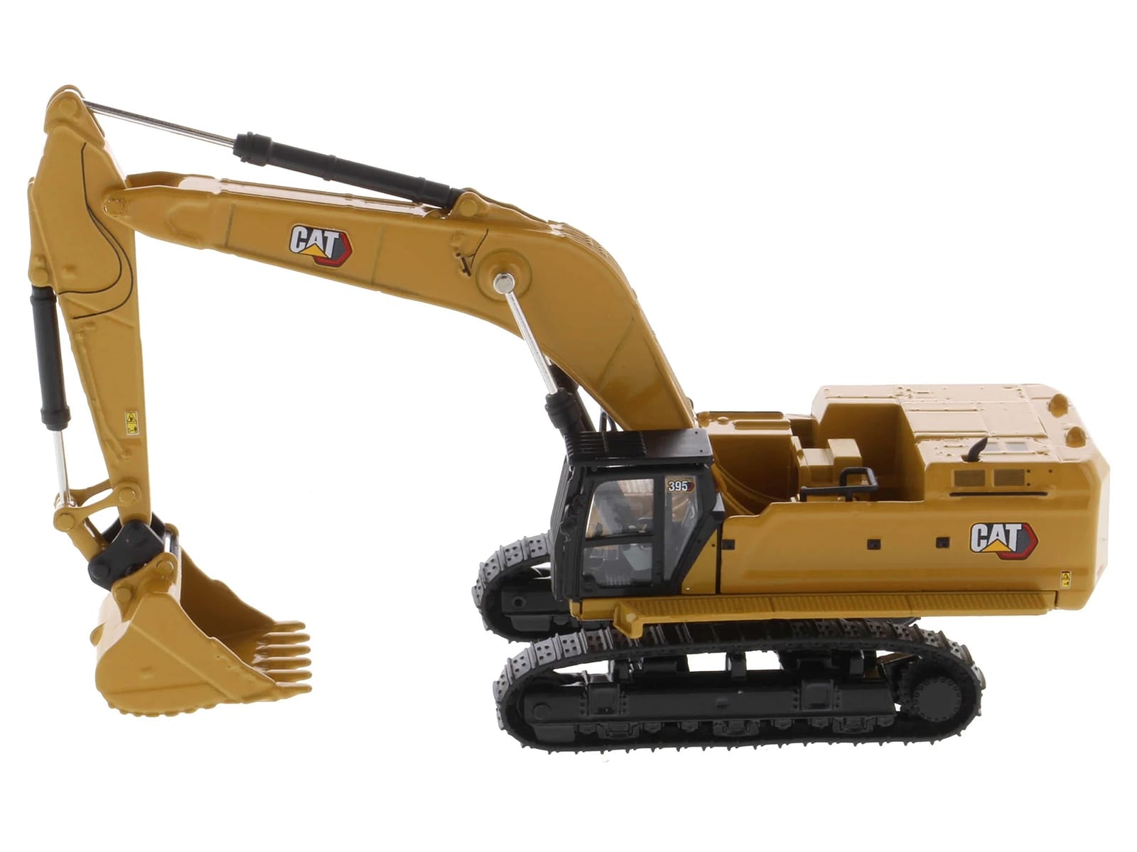 CAT Caterpillar 395 Next-Generation Hydraulic Excavator (General Purpose Version) Yellow with Additional Tools "High Line Series" 1/87 (HO) Diecast Model by Diecast Masters - Image 2