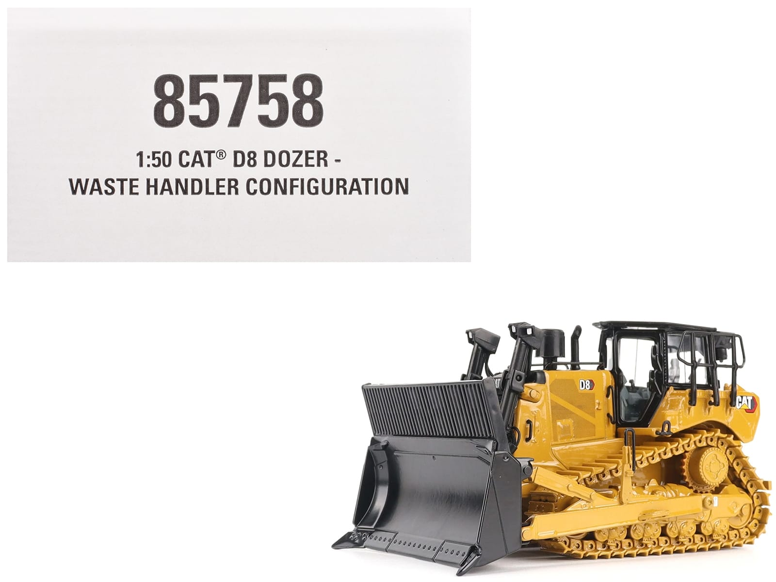 CAT Caterpillar D8 Track-Type Dozer (Waste Handler Configuration) Yellow "High Line" Series 1/50 Diecast Model by Diecast Masters - Image 5