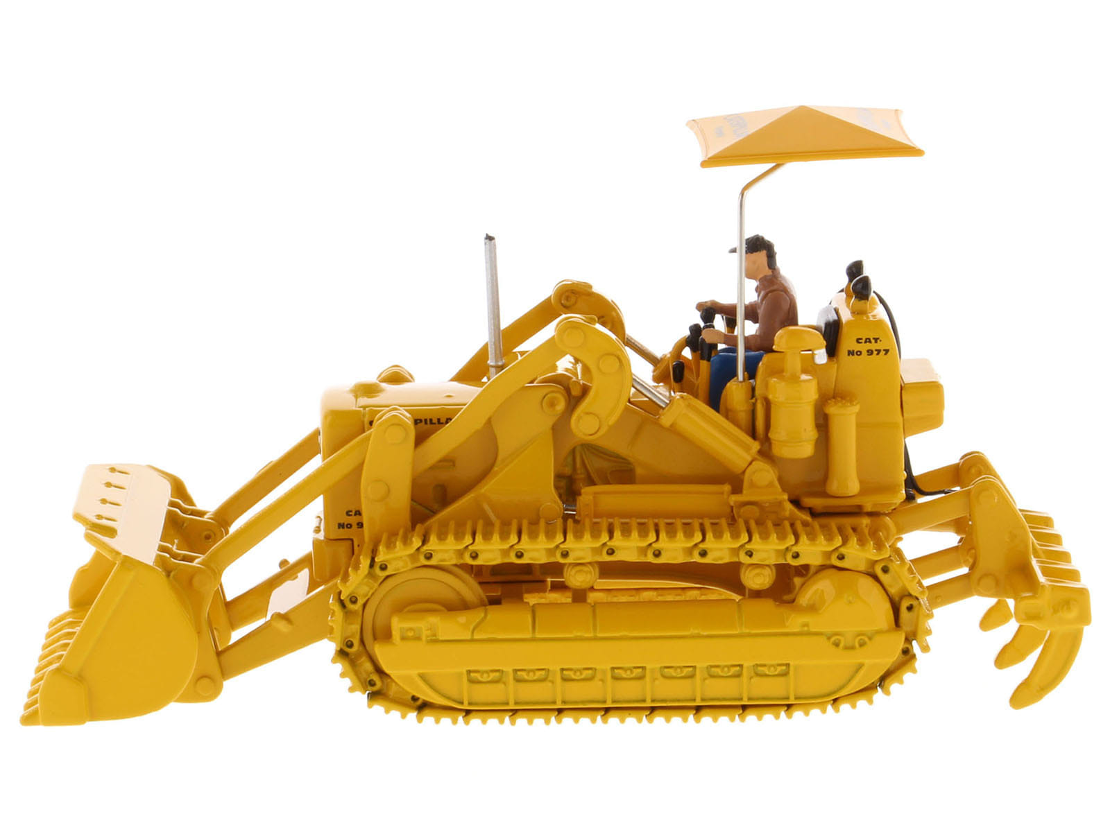 CAT Caterpillar 977D Traxcavator Yellow with Operator "Vintage Series" 1/50 Diecast Model by Diecast Masters - Image 2