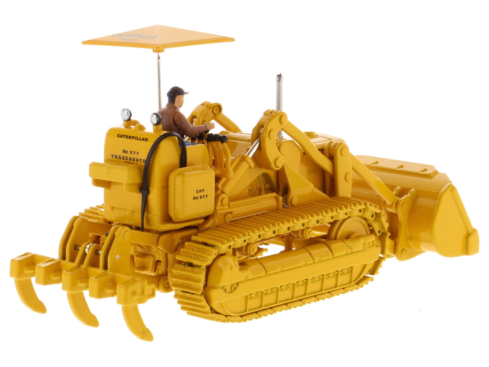 CAT Caterpillar 977D Traxcavator Yellow with Operator "Vintage Series" 1/50 Diecast Model by Diecast Masters - Image 3