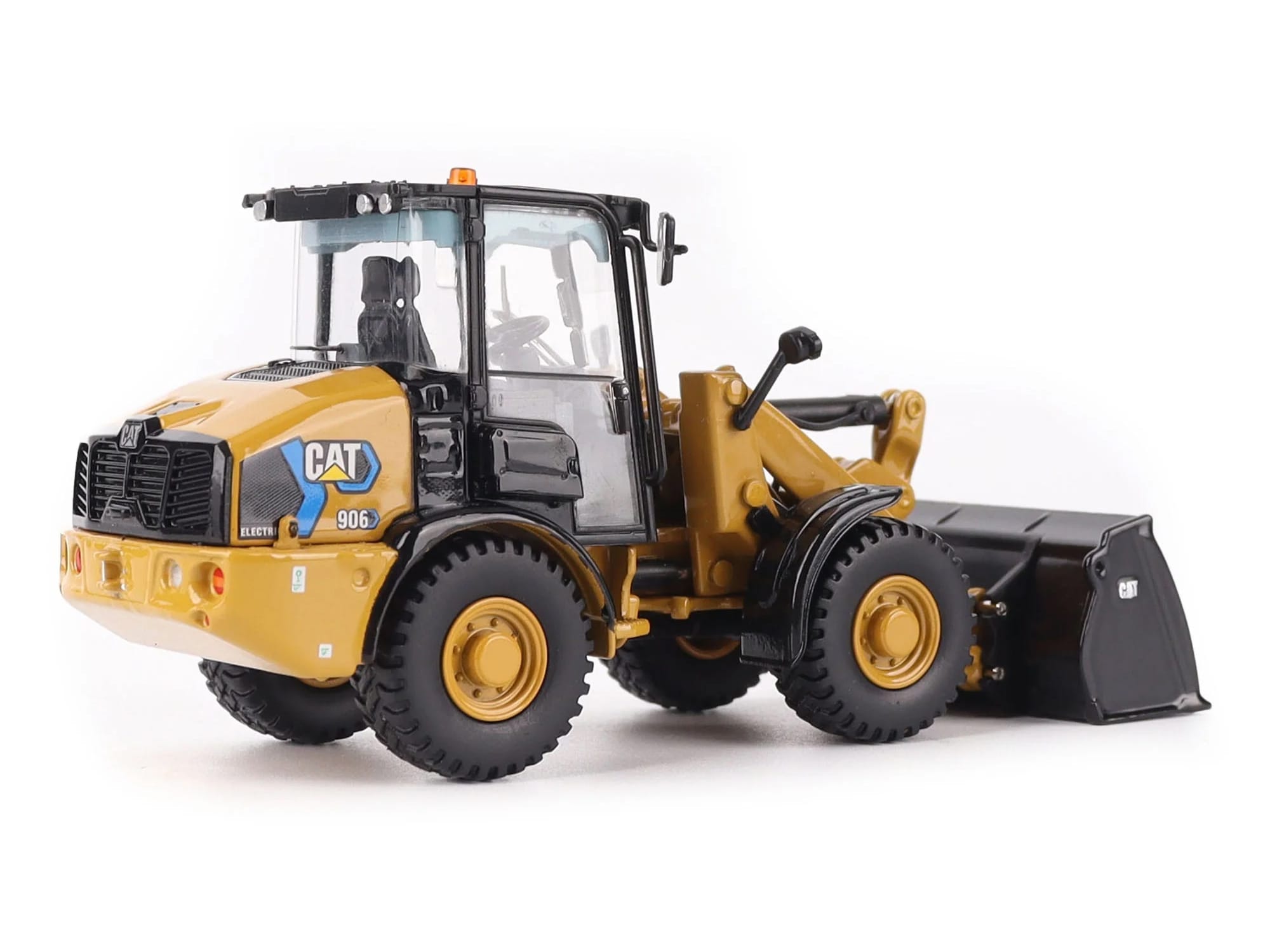CAT Caterpillar 906 Electric Compact Wheel Loader Yellow with Operator "High Line Series" 1/50 Diecast Model by Diecast Masters - Image 4