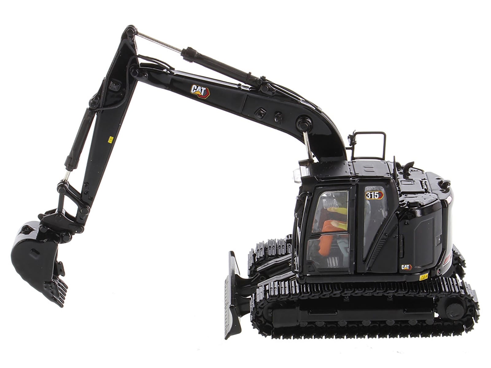 CAT Caterpillar 315 Track Type Hydraulic Excavator Special Black Finish with Operator "High Line" Series 1/50 Diecast Model by Diecast Masters - Image 3