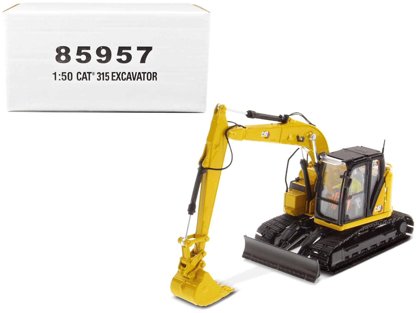 CAT Caterpillar 315 Track Type Hydraulic Excavator Yellow with Operator "High Line" Series 1/50 Diecast Model by Diecast Masters - Image 5