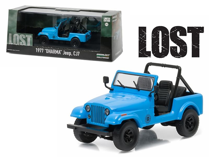 1977 “Dharma” Jeep CJ7 Blue “Lost” TV Series (2004-2010) 1/43 Diecast Model Car  by Greenlight