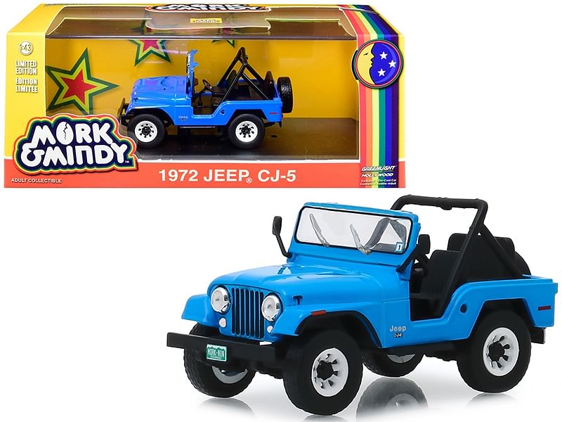 1972 Jeep CJ-5 Blue “Mork & Mindy” (1978-1982) TV Series 1/43 Diecast Model Car  by Greenlight