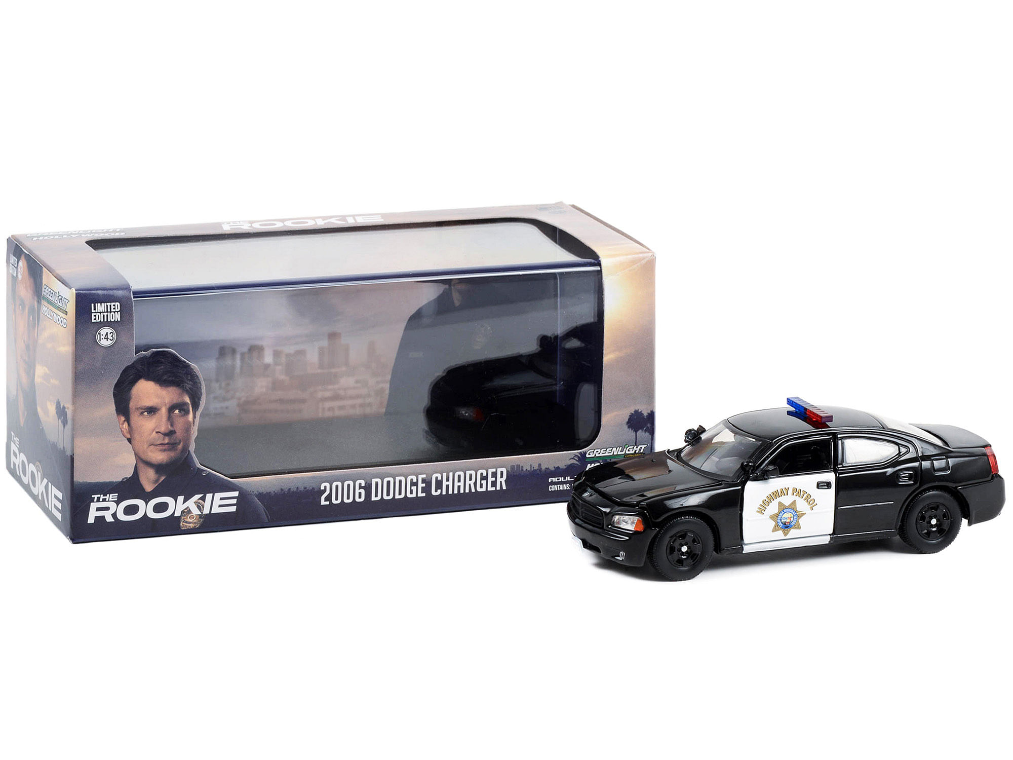 2006 Dodge Charger Police CHP (California Highway Patrol) Black “The Rookie” (2018-Current) TV Series 1/43 Diecast Model Car by Greenlight