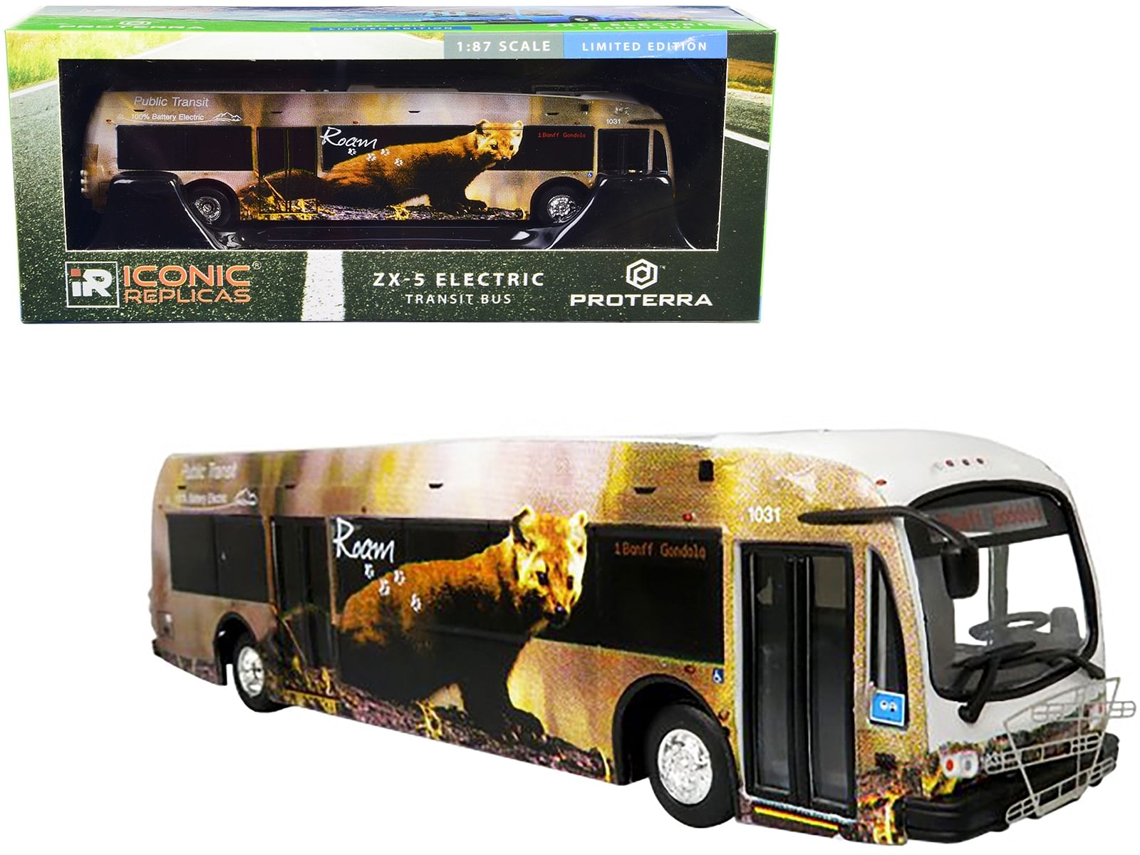 Proterra ZX5 Electric Transit Bus “Roam Transit” “1 Banff Gondola” 1/87 (HO) Diecast Model by Iconic Replicas