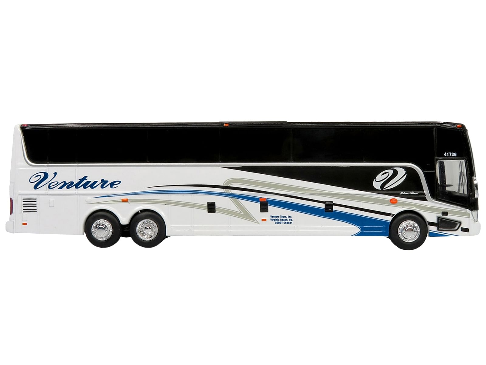 Van Hool TX45 Coach Bus “Venture Tours” White “The Bus & Motorcoach Collection” Limited Edition to 504 pieces Worldwide 1/87 (HO) Diecast Model by Iconic Replicas