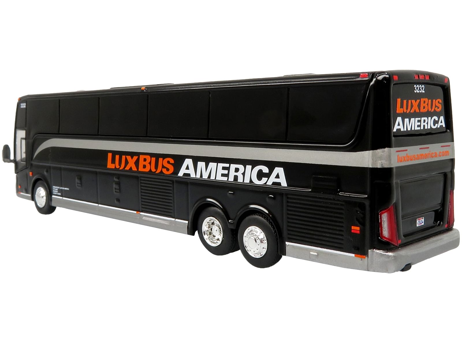 Van Hool TX45 Coach Bus “Lux Bus America” Black “The Bus & Motorcoach Collection” Limited Edition to 504 pieces Worldwide 1/87 (HO) Diecast Model by Iconic Replicas