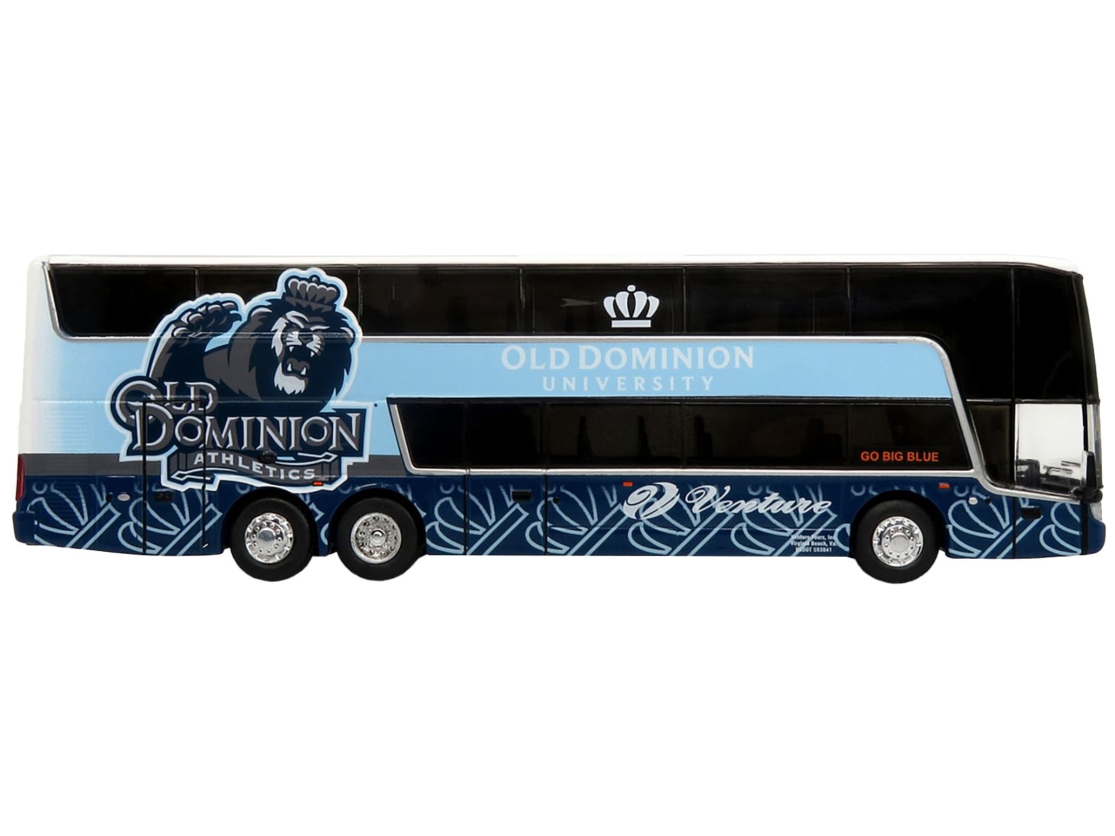 Van Hool TDX Double Decker Coach Bus “Old Dominion University – Venture Tours” “Go Big Blue” “The Bus & Motorcoach Collection” Limited Edition to 504 pieces Worldwide 1/87 (HO) Diecast Model by Iconic Replicas