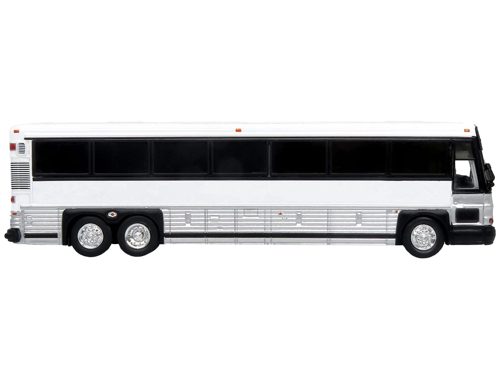 2001 MCI D4000 Coach Bus Plain White “Vintage Bus & Motorcoach Collection” Limited Edition to 504 pieces Worldwide 1/87 (HO) Diecast Model by Iconic Replicas