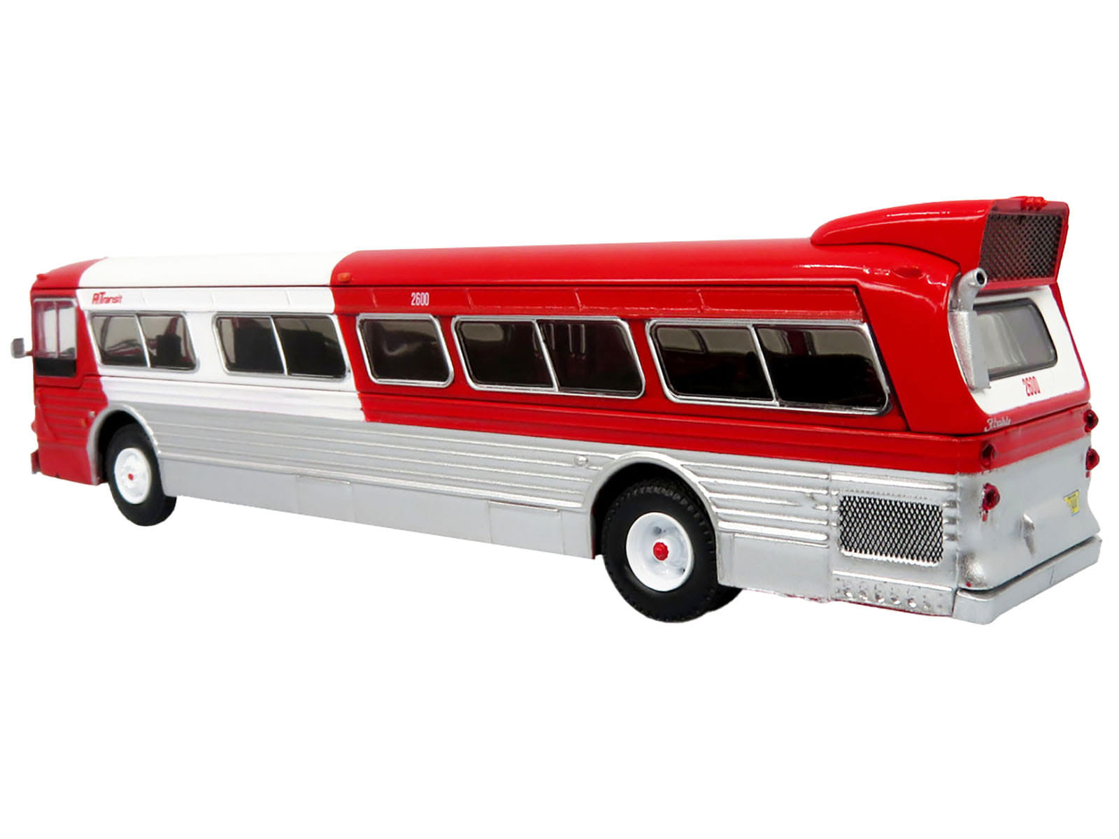Flxible 53102 New Look Transit Bus "Pittsburgh Area Transit" Red and White "Vintage Bus & Motorcoach Collection" Limited Edition 1/87 (HO) Diecast Model by Iconic Replicas - Image 2