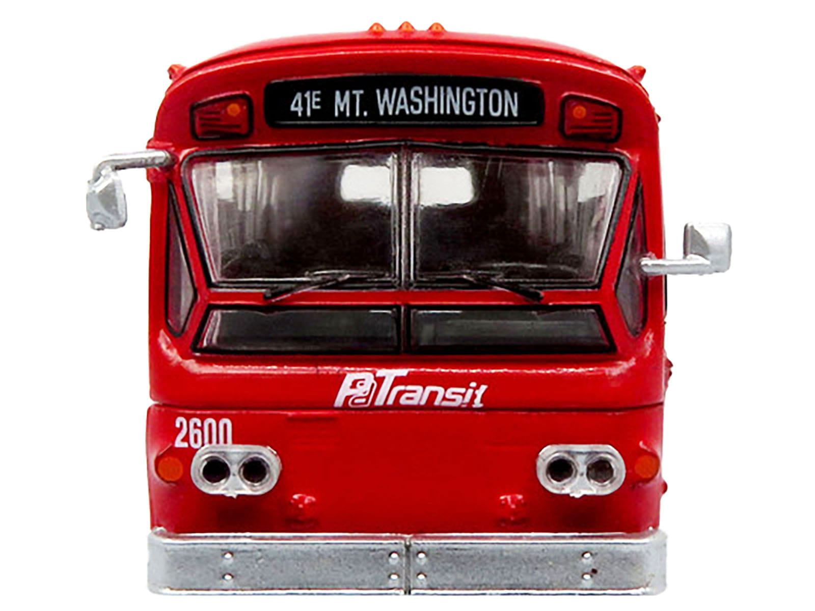 Flxible 53102 New Look Transit Bus "Pittsburgh Area Transit" Red and White "Vintage Bus & Motorcoach Collection" Limited Edition 1/87 (HO) Diecast Model by Iconic Replicas - Image 4