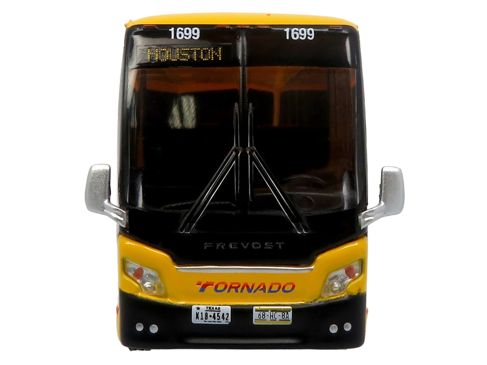 Prevost H3-45 Coach Bus "Tornado Bus Company" Yellow with Graphics Limited Edition 1/87 (HO) Diecast Model by Iconic Replicas - Image 4
