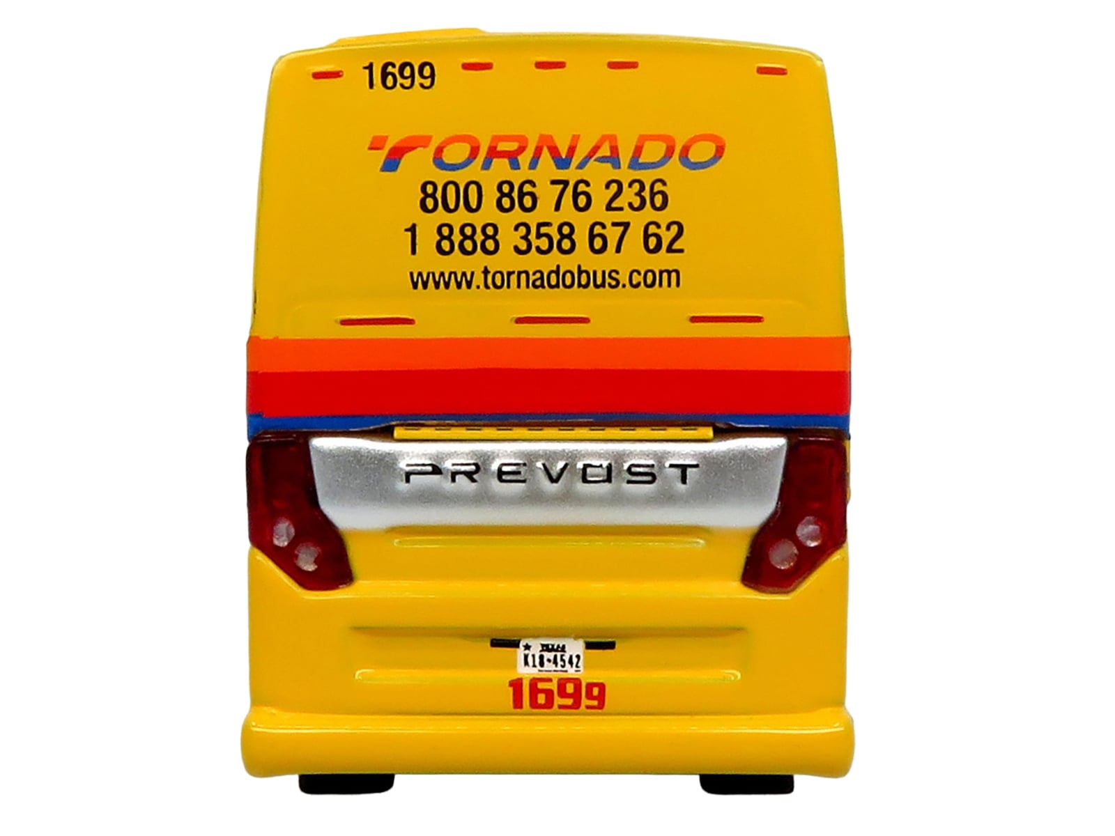 Prevost H3-45 Coach Bus "Tornado Bus Company" Yellow with Graphics Limited Edition 1/87 (HO) Diecast Model by Iconic Replicas - Image 5