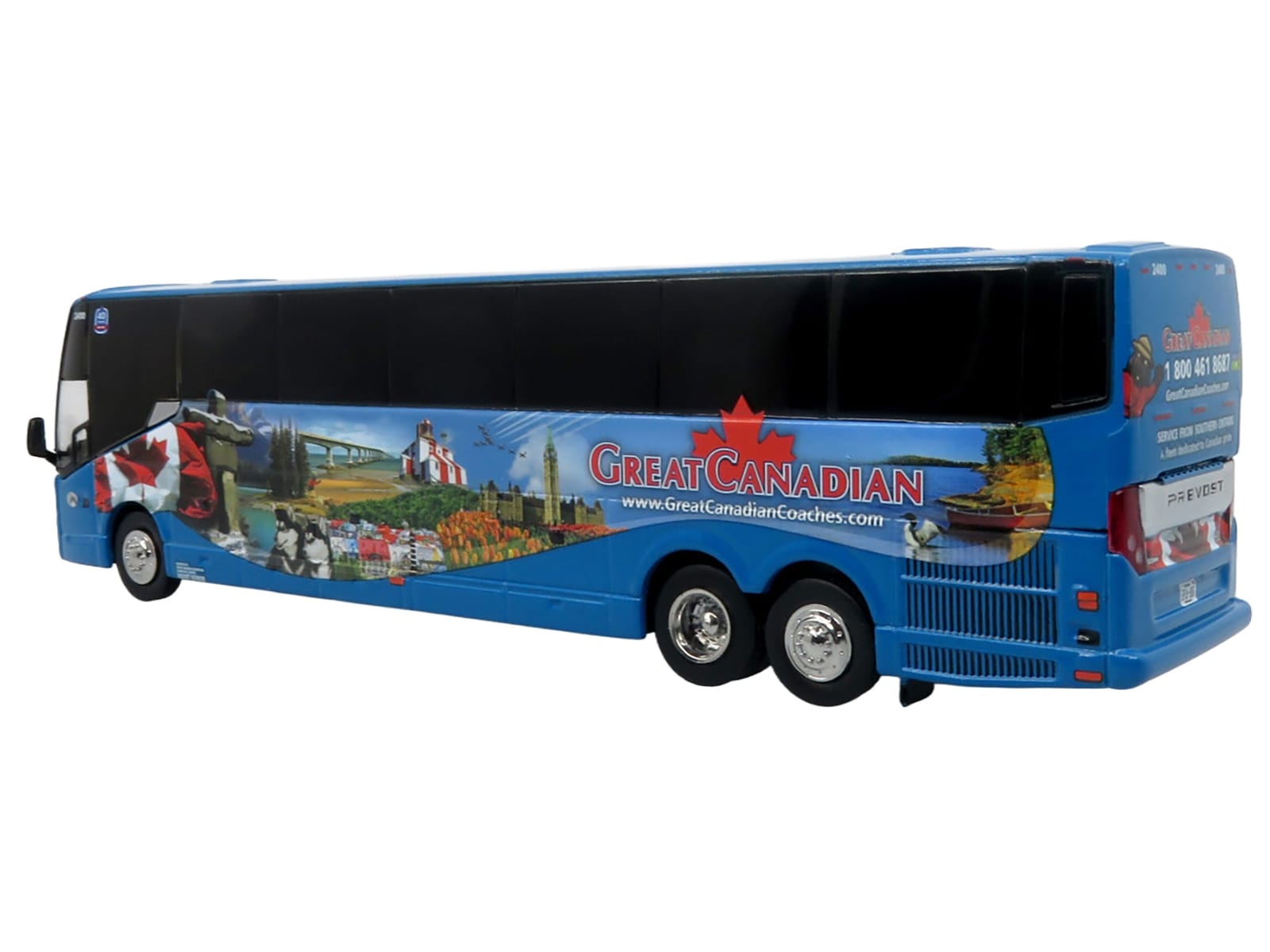 Prevost H3-45 Coach Bus "Great Canadian Coaches" Blue with Graphics Limited Edition 1/87 (HO) Diecast Model by Iconic Replicas - Image 3