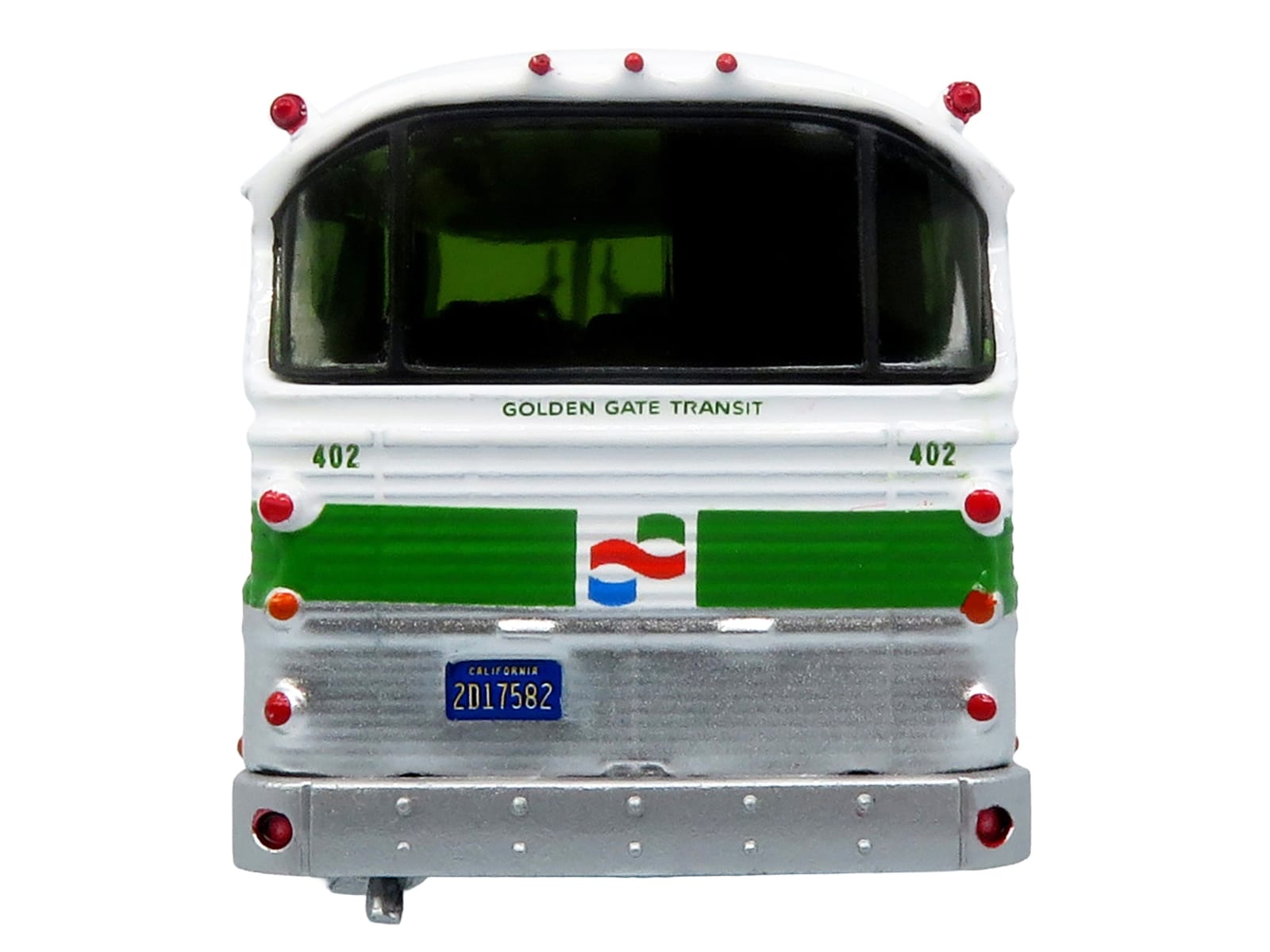 1964 MCI MC-5A Coach Bus "Golden Gate Transit" White with Green Stripes "Vintage Bus & Motorcoach Collection" Limited Edition to 504 pieces Worldwide 1/87 (HO) Diecast Model by Iconic Replicas - Image 5