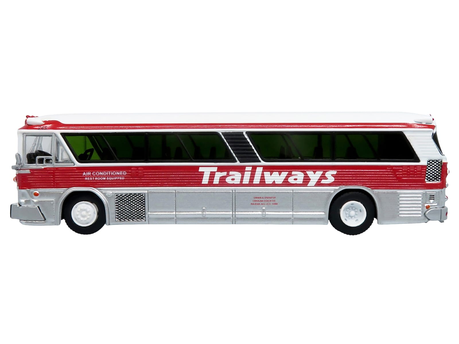 1964 MCI MC-5A Coach Bus "Trailways Chicago" White with Red Stripes "Vintage Bus & Motorcoach Collection" Limited Edition to 504 pieces Worldwide 1/87 (HO) Diecast Model by Iconic Replicas - Image 2