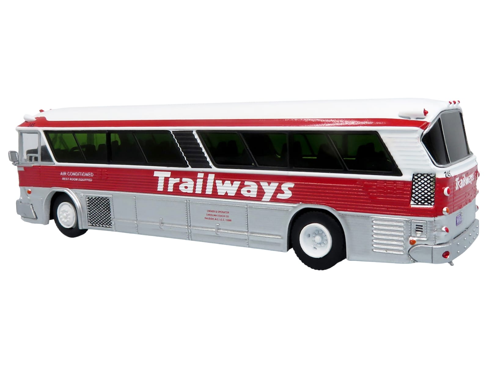 1964 MCI MC-5A Coach Bus "Trailways Chicago" White with Red Stripes "Vintage Bus & Motorcoach Collection" Limited Edition to 504 pieces Worldwide 1/87 (HO) Diecast Model by Iconic Replicas - Image 3