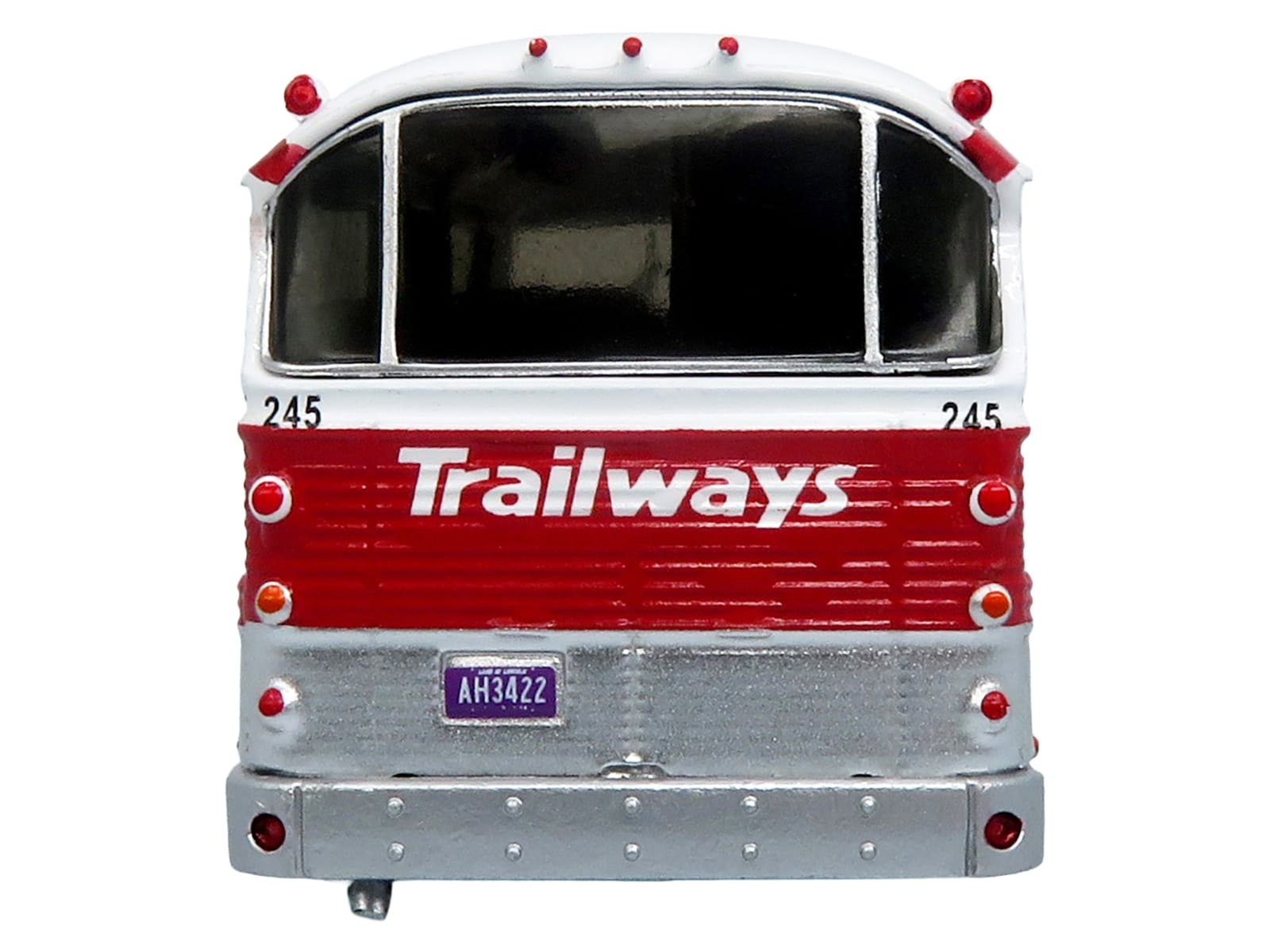 1964 MCI MC-5A Coach Bus "Trailways Chicago" White with Red Stripes "Vintage Bus & Motorcoach Collection" Limited Edition to 504 pieces Worldwide 1/87 (HO) Diecast Model by Iconic Replicas - Image 4