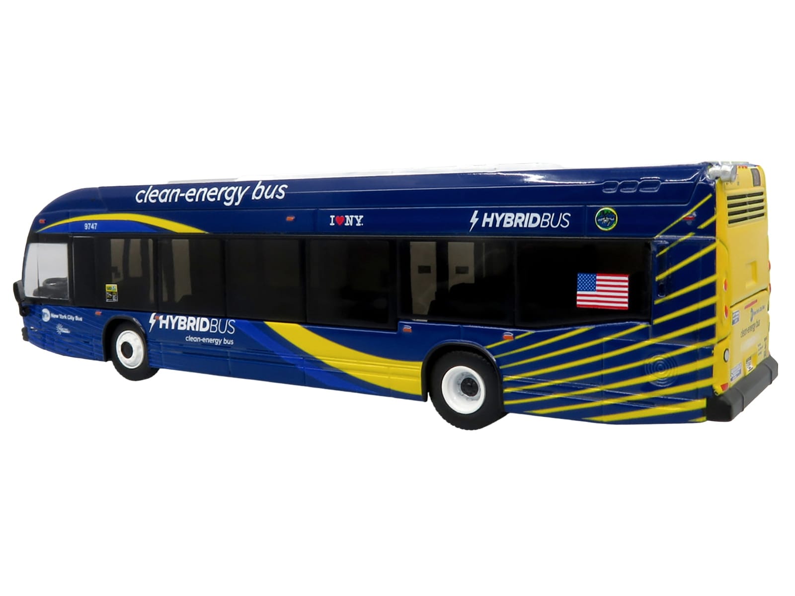 Nova Bus LFSH HEV Hybrid Transit Bus "MTA New York City" Blue with Yellow Graphics Limited Edition to 504 pieces Worldwide 1/87 (HO) Diecast Model by Iconic Replicas - Image 3