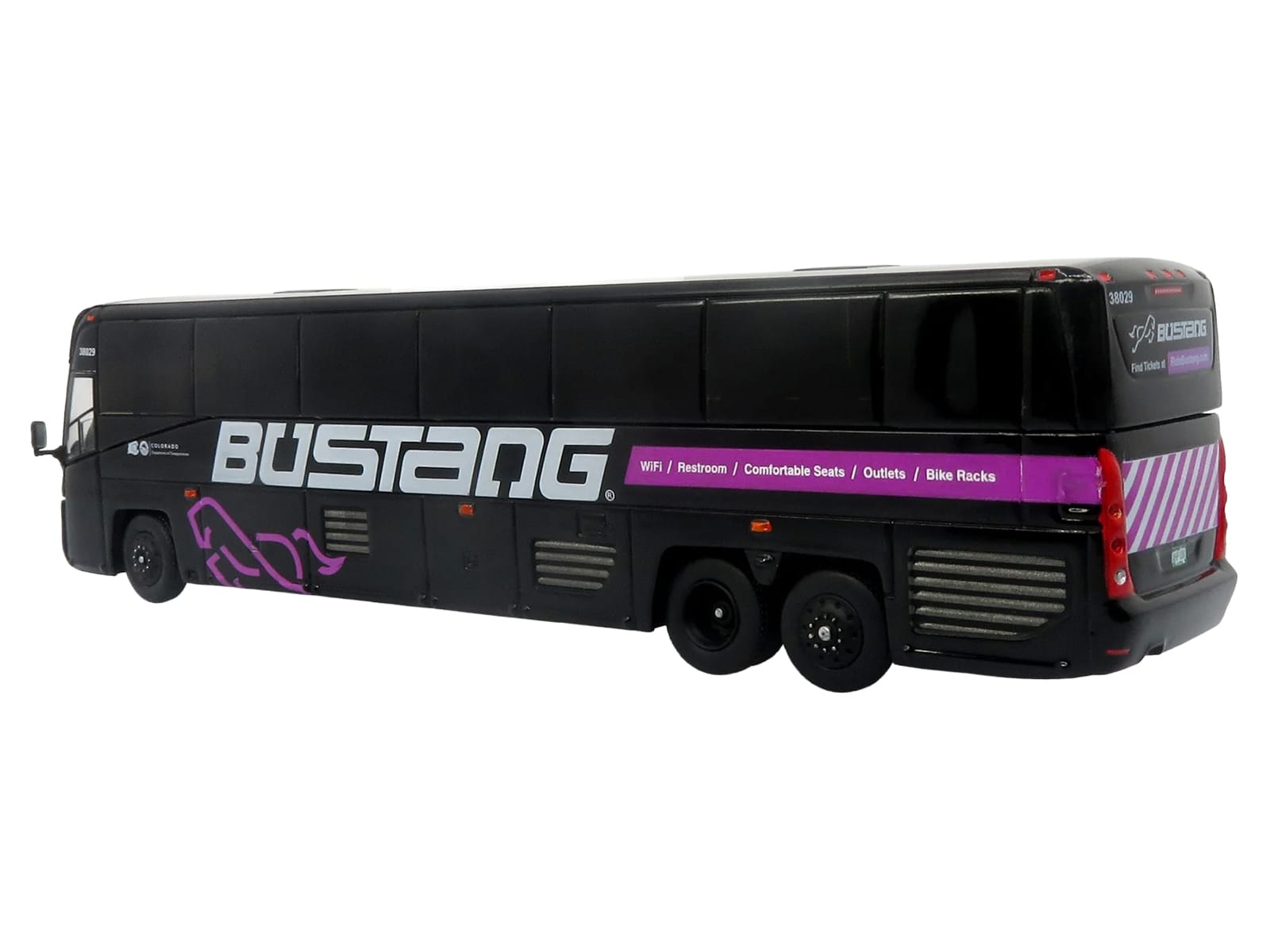 MCI D4520 Commuter Coach Bus "Bustang - Colorado Department of Transportation" Black "The Bus & Motorcoach Collection" Limited Edition to 504 pieces Worldwide 1/87 (HO) Scale Diecast Model by Iconic Replicas - Image 3