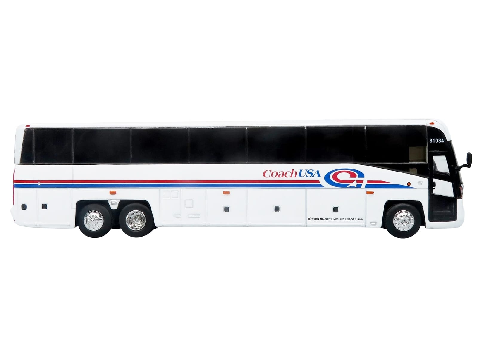 MCI D4520 Commuter Coach Bus "Coach USA" White with Blue and Red Stripes "The Bus & Motorcoach Collection" Limited Edition to 504 pieces Worldwide 1/87 (HO) Scale Diecast Model by Iconic Replicas - Image 2