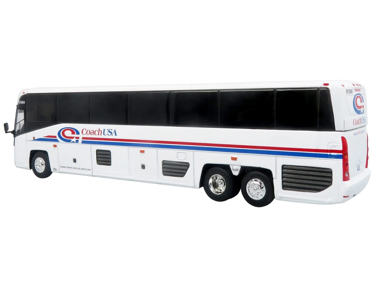 MCI D4520 Commuter Coach Bus "Coach USA" White with Blue and Red Stripes "The Bus & Motorcoach Collection" Limited Edition to 504 pieces Worldwide 1/87 (HO) Scale Diecast Model by Iconic Replicas - Image 3