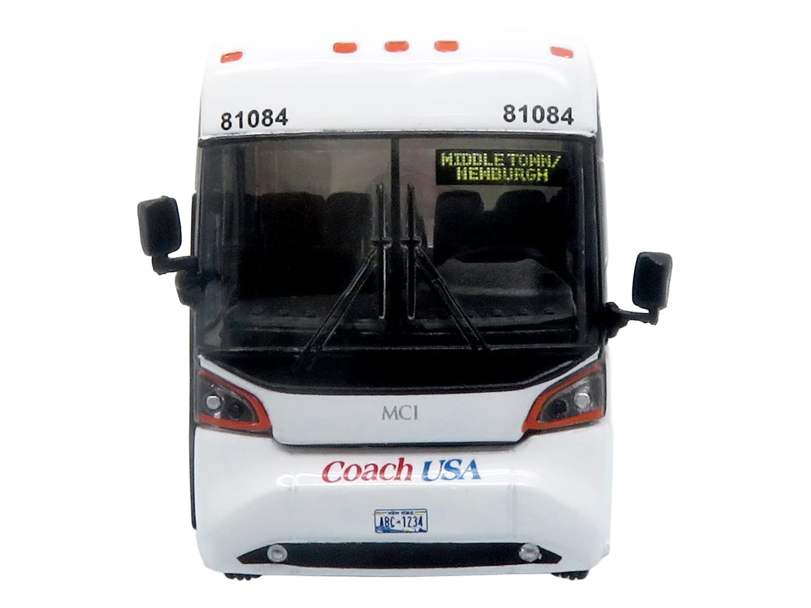 MCI D4520 Commuter Coach Bus "Coach USA" White with Blue and Red Stripes "The Bus & Motorcoach Collection" Limited Edition to 504 pieces Worldwide 1/87 (HO) Scale Diecast Model by Iconic Replicas - Image 4