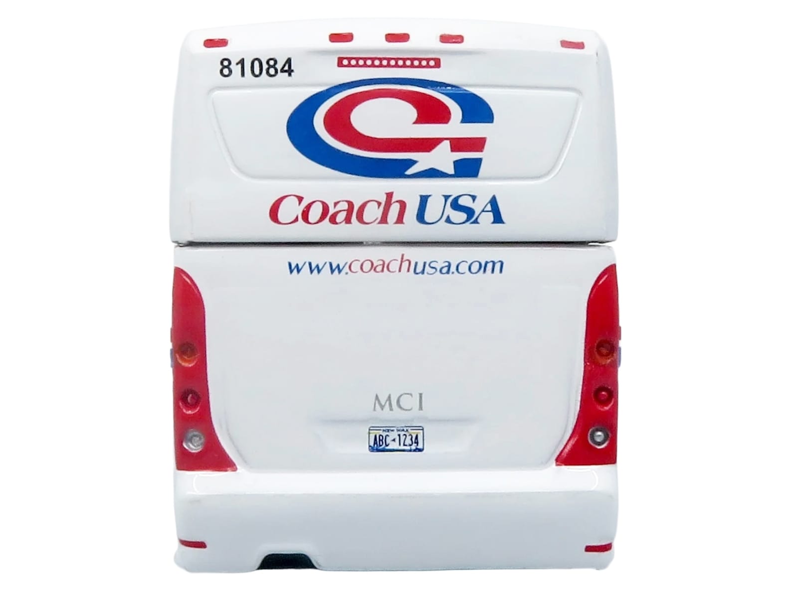 MCI D4520 Commuter Coach Bus "Coach USA" White with Blue and Red Stripes "The Bus & Motorcoach Collection" Limited Edition to 504 pieces Worldwide 1/87 (HO) Scale Diecast Model by Iconic Replicas - Image 5