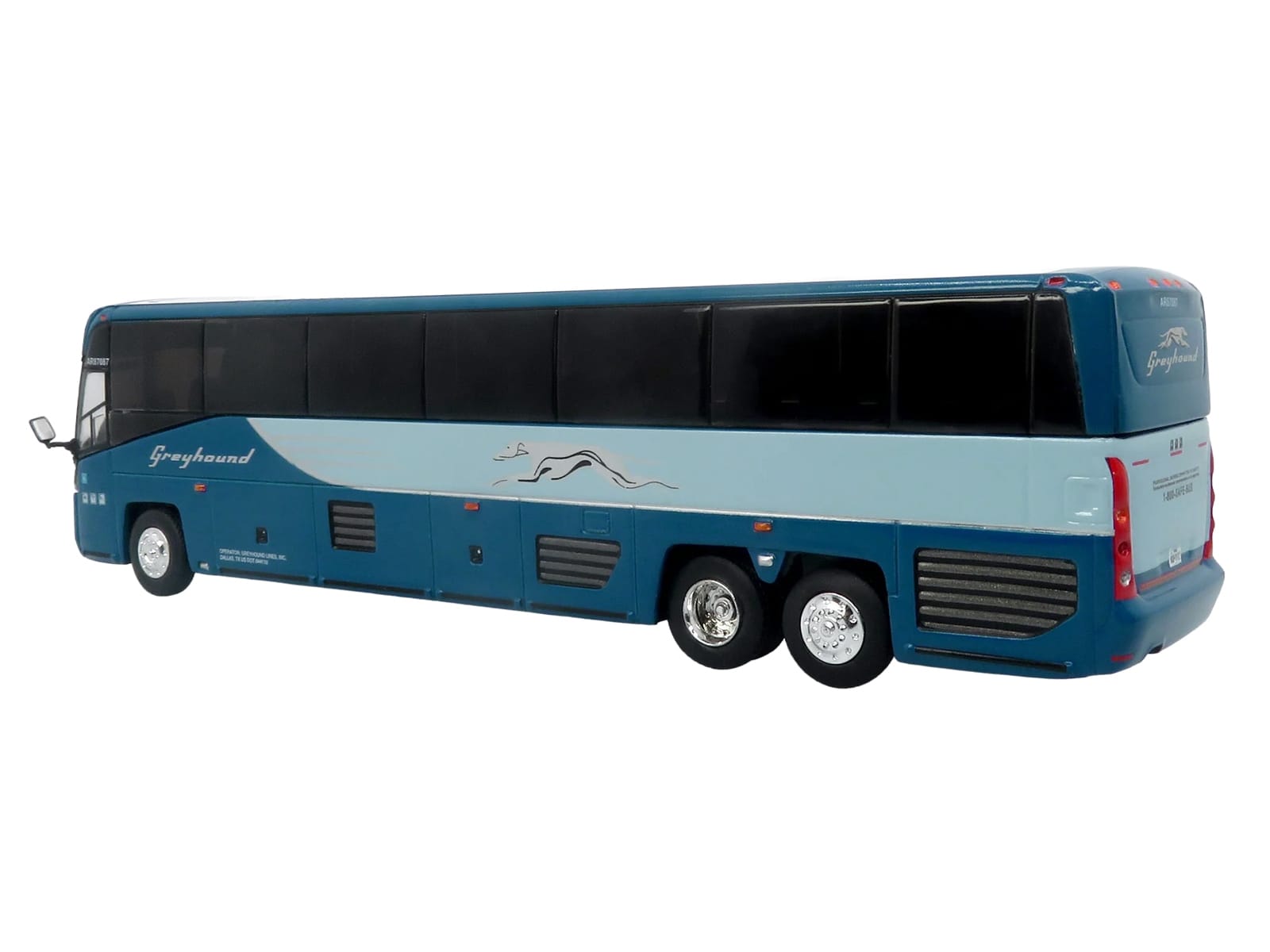 MCI D4520 Commuter Coach Bus "Greyhound Lines" Blue with Light Blue Stripes "The Bus & Motorcoach Collection" Limited Edition to 504 pieces Worldwide 1/87 (HO) Scale Diecast Model by Iconic Replicas - Image 3