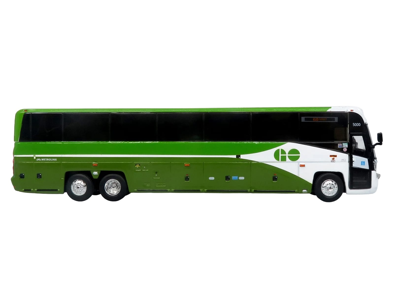 MCI D4520 Commuter Coach Bus "GO Transit" Green and White "The Bus & Motorcoach Collection" Limited Edition to 504 pieces Worldwide 1/87 (HO) Scale Diecast Model by Iconic Replicas - Image 2