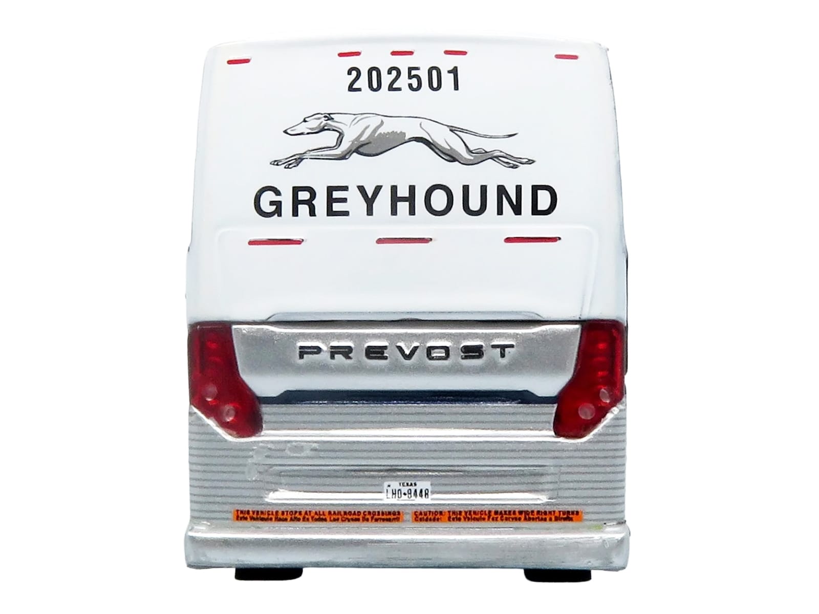 Prevost H3-45 Coach Bus "Greyhound Scenicruiser Service" White and Raw Metal "The Bus & Motorcoach Collection" Limited Edition to 504 pieces Worldwide 1/87 (HO) Scale Diecast Model by Iconic Replicas - Image 5