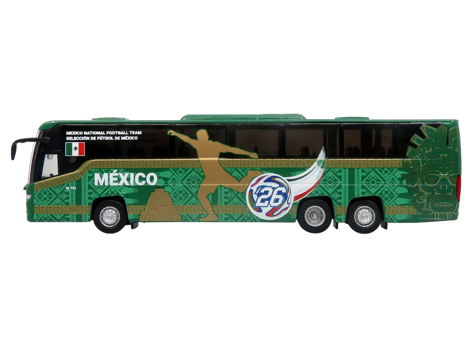 Scania Touring HD Coach Bus "Mexico National Football Team" Green with Graphics "International Federation of the Global Game" Series Limited Edition to 504 pieces Worldwide 1/87 (HO) Diecast Model by Iconic Replicas - Image 2