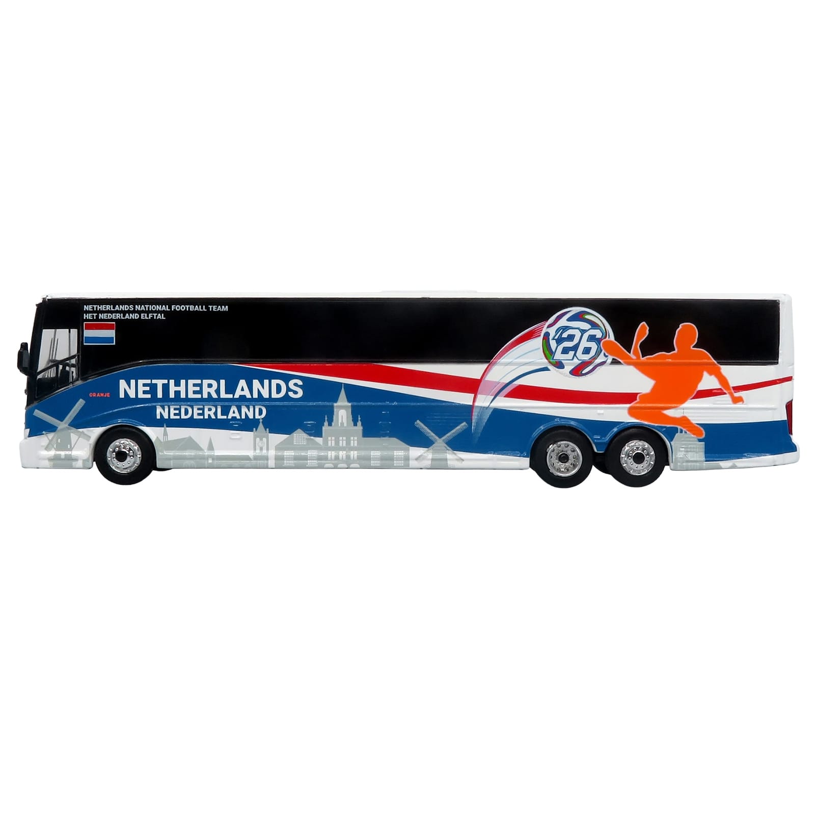 Van Hool CX-45 Coach Bus "Netherlands National Football Team" White with Graphics "International Federation of the Global Game" Series Limited Edition to 504 pieces Worldwide 1/87 (HO) Diecast Model by Iconic Replicas - Image 2