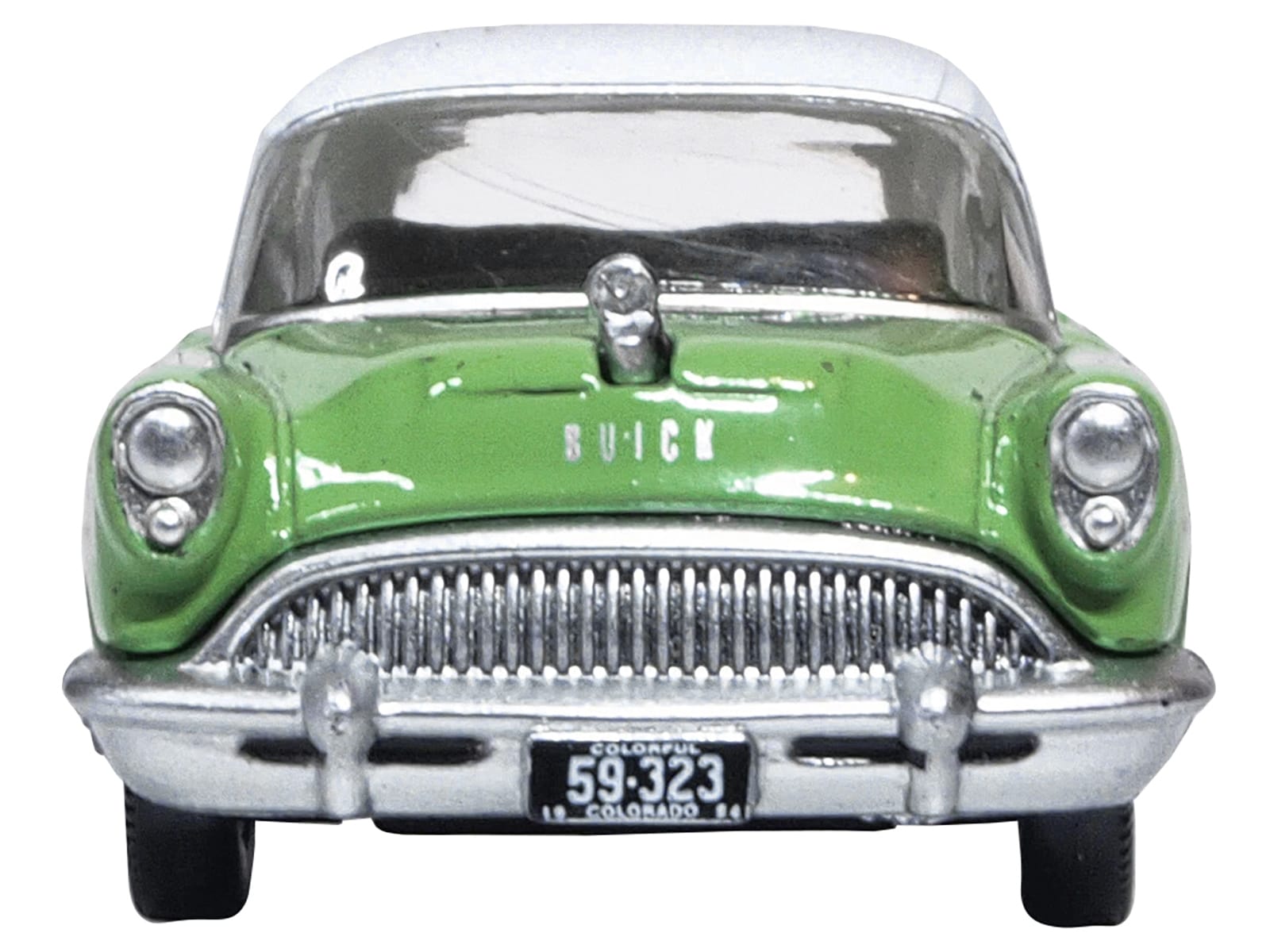 1954 Buick Century Estate Wagon Willow Green and White 1/87 (HO) Scale Diecast Model Car by Oxford Diecast - Image 2