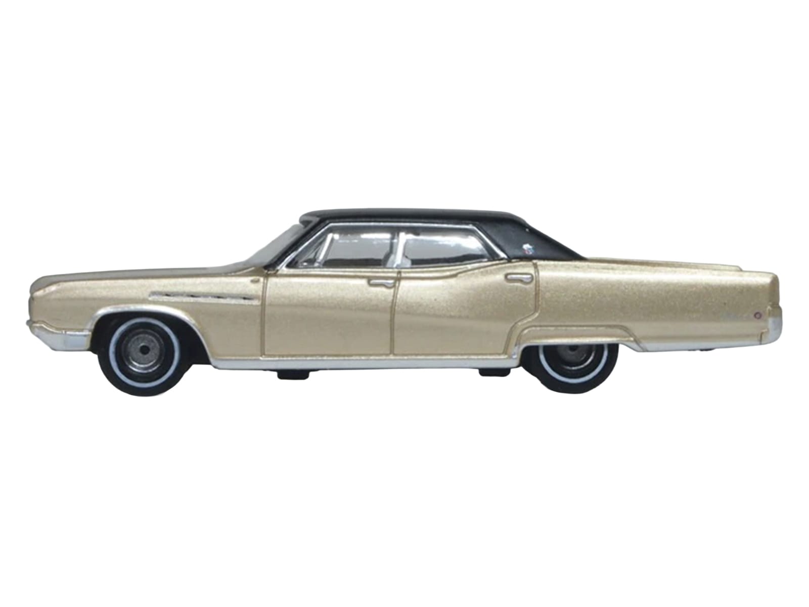1968 Buick Electra 225 Ivory Gold Metallic with Black Top and White Interior 1/87 (HO) Scale Diecast Model Car by Oxford Diecast - Image 2