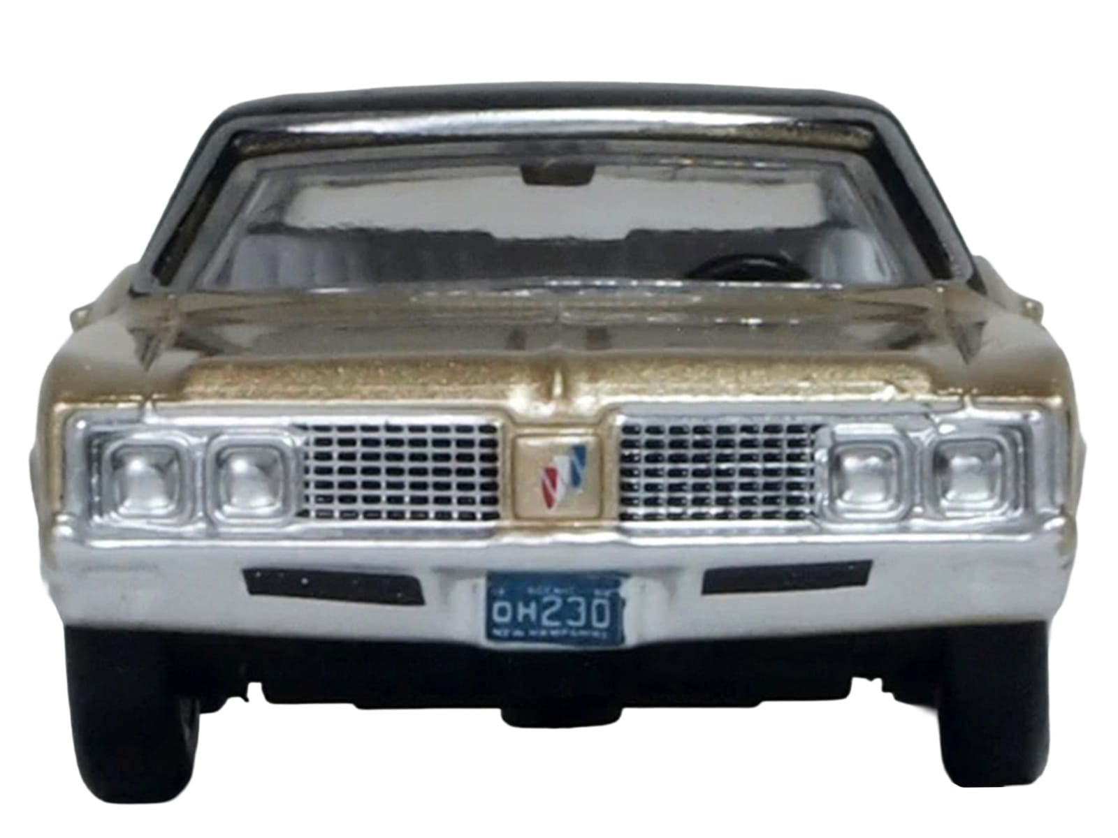 1968 Buick Electra 225 Ivory Gold Metallic with Black Top and White Interior 1/87 (HO) Scale Diecast Model Car by Oxford Diecast - Image 3