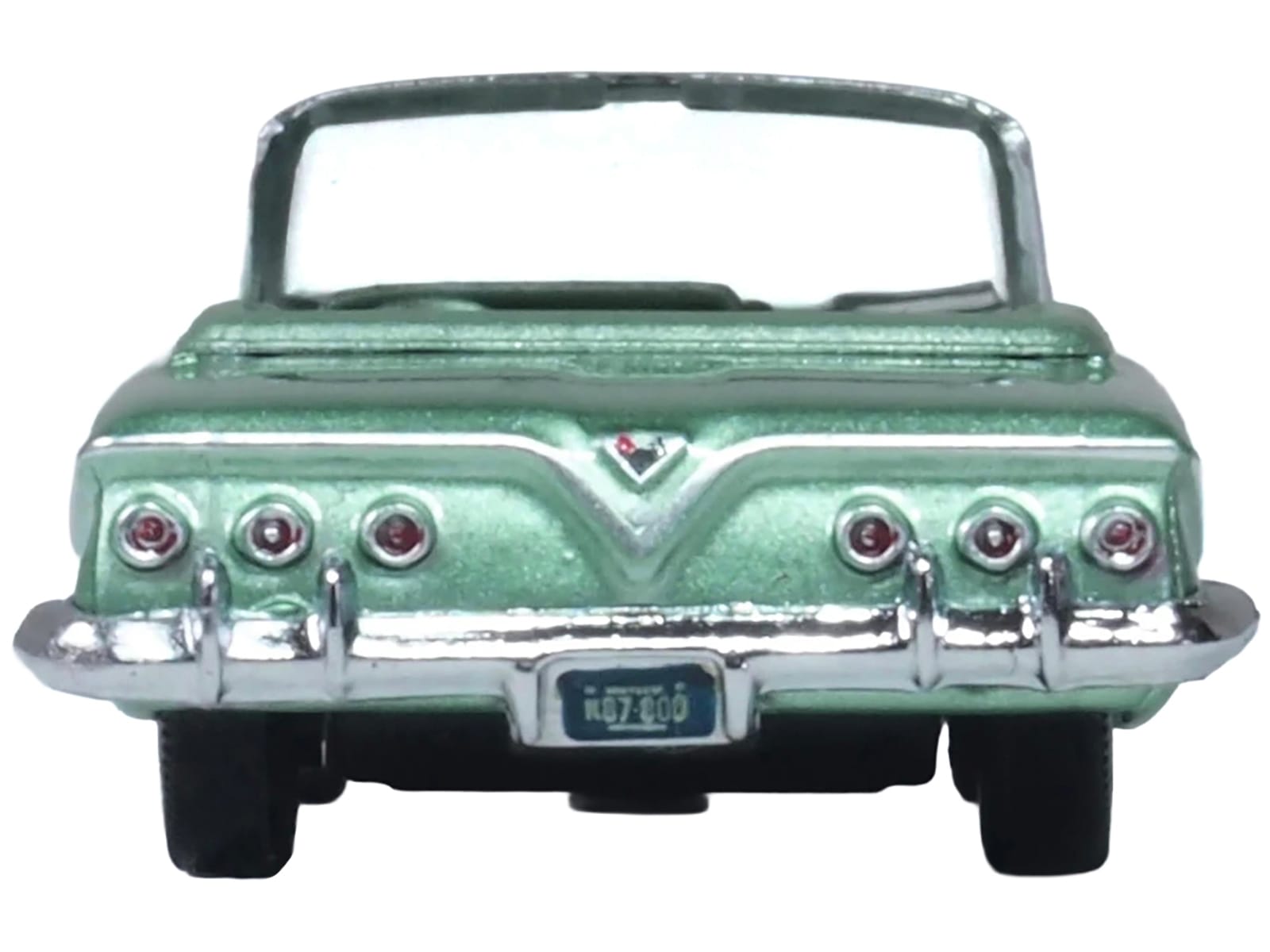 1961 Chevrolet Impala Convertible Arbor Green Metallic with Green Interior 1/87 (HO) Scale Diecast Model Car by Oxford Diecast - Image 4