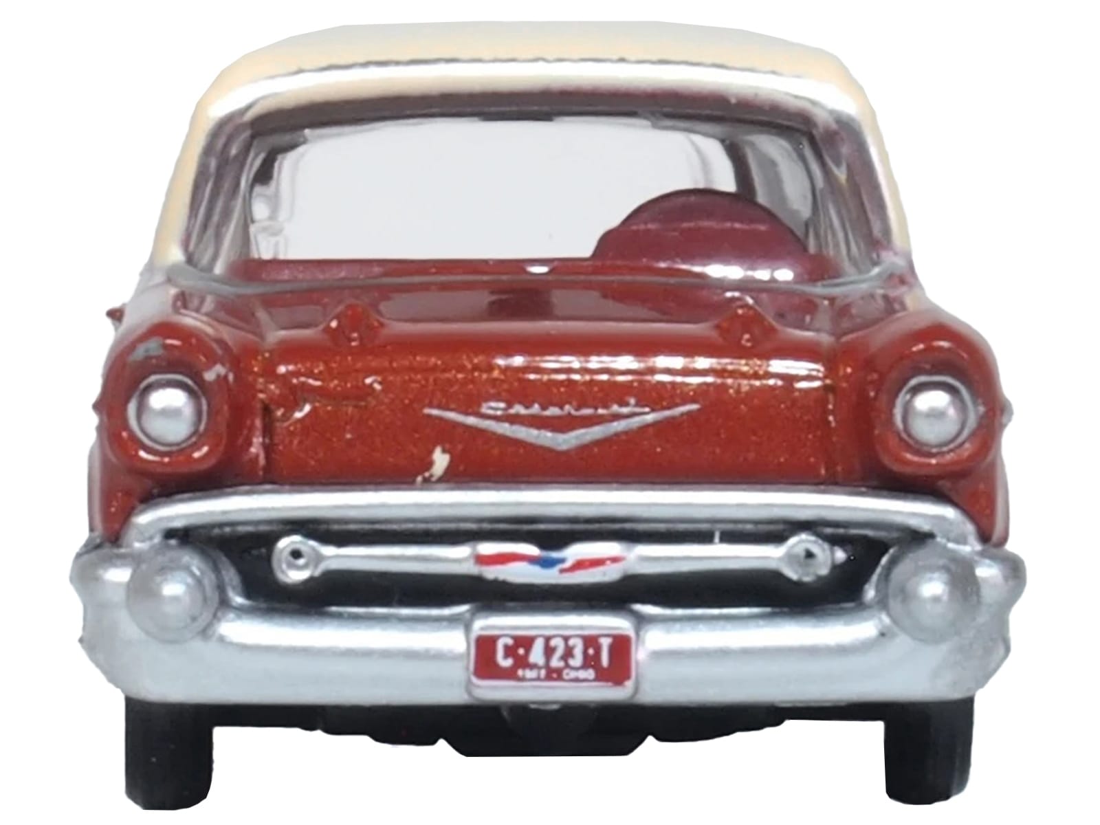 1957 Chevrolet Nomad Adobe Beige with Sierra Gold Top 1/87 (HO) Scale Diecast Model Car by Oxford Diecast - Image 4