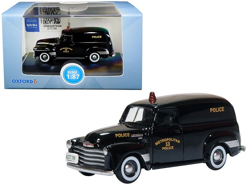 1950 Chevrolet Panel Van Black “Metropolitan 13 Police” (Washington D.C.) 1/87 (HO) Scale...