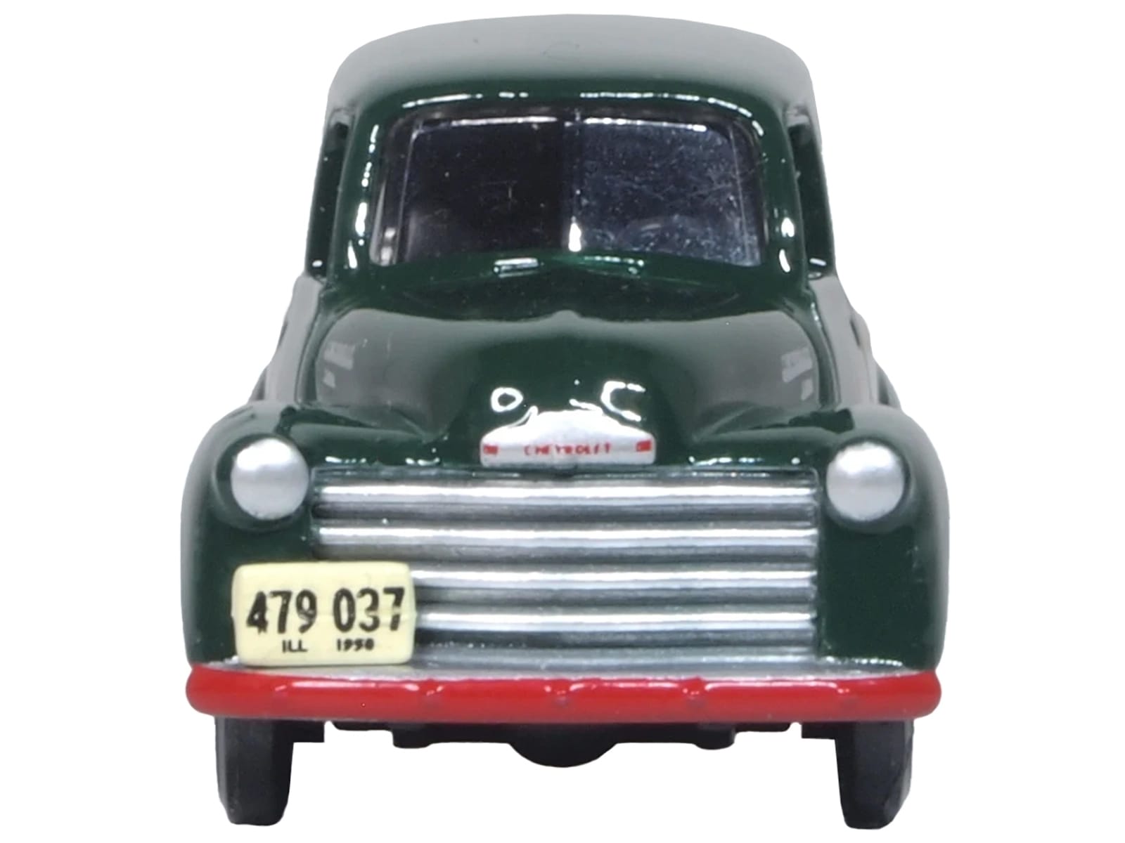 1950 Chevrolet Panel Van "Railway Express Agency" Dark Green 1/87 (HO) Scale Diecast Model Car by Oxford Diecast - Image 2