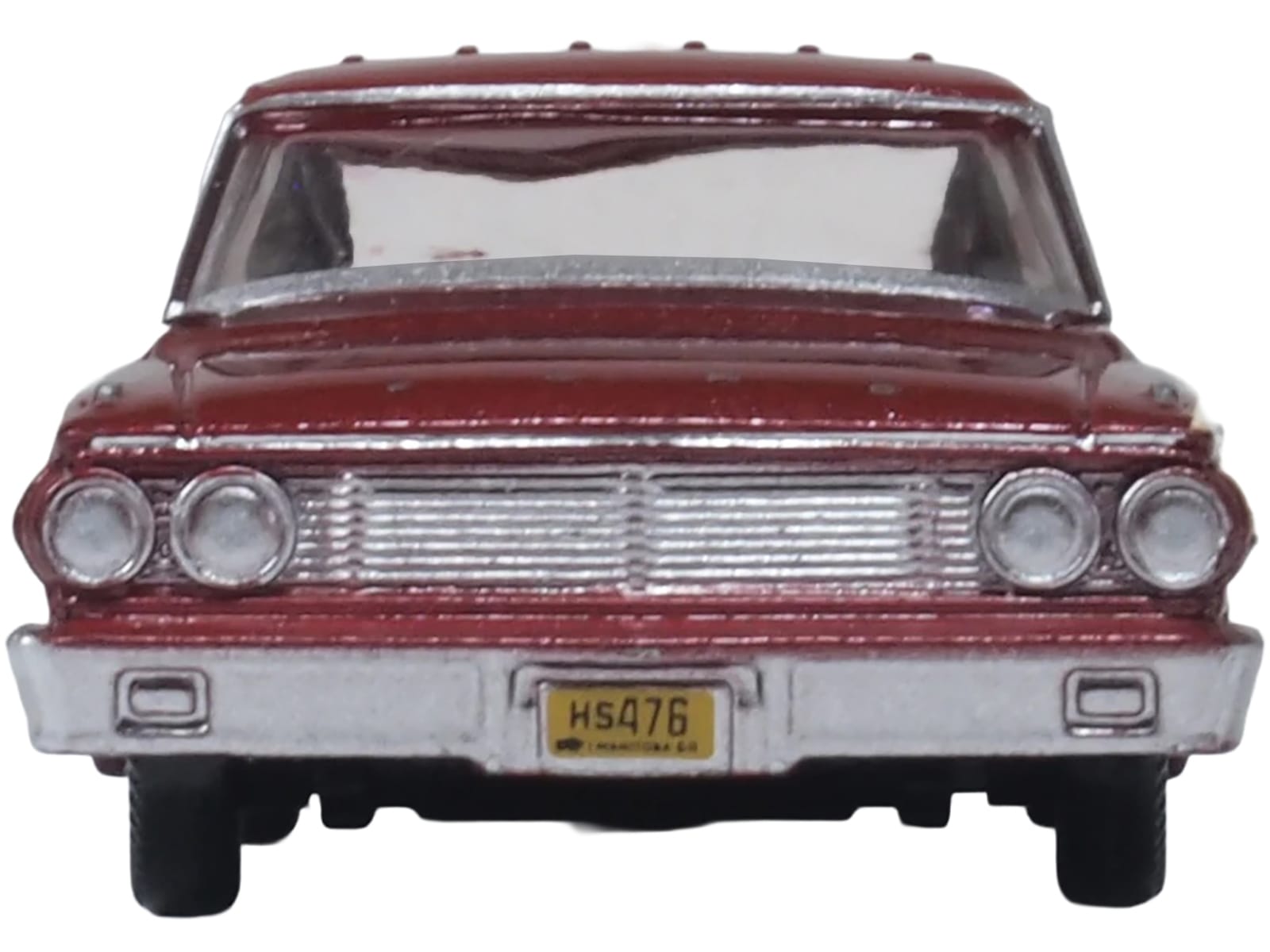 1964 Ford Country Station Wagon Squire Vintage Burgundy with Woodgrain Sides and White Interior 1/87 (HO) Scale Diecast Model Car by Oxford Diecast - Image 3