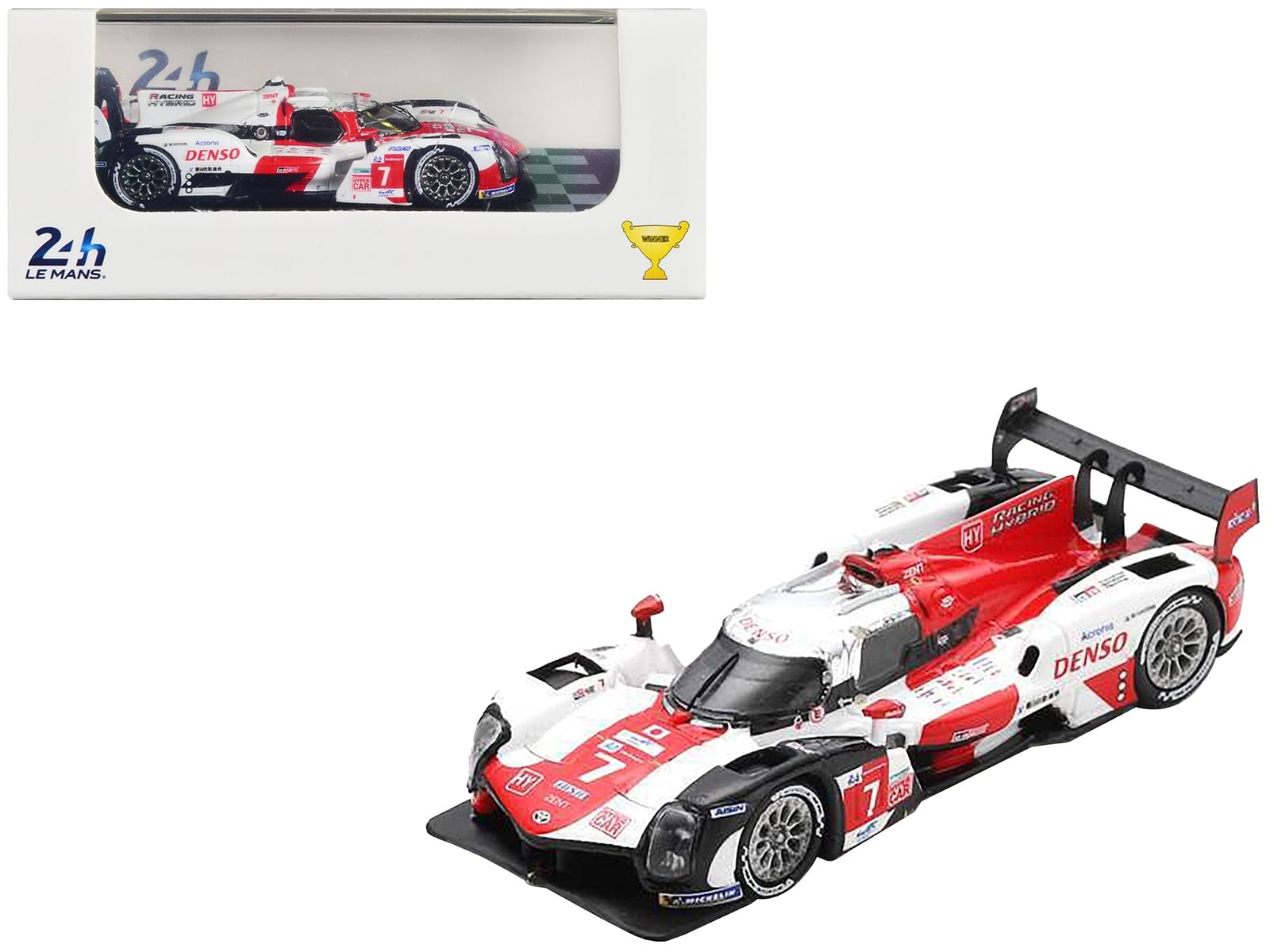 Toyota GR010 Hybrid #7 Mike Conway – Kamui Kobayashi – Jose Maria Lopez “Toyota Gazoo Racing” Winner 24 Hours of Le Mans (2021) 1/87 (HO) Diecast Model Car by Spark